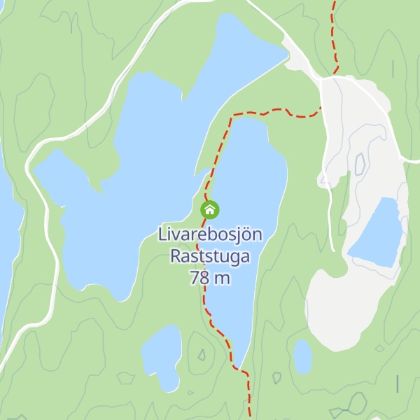 Map of Livarebosjön Raststuga