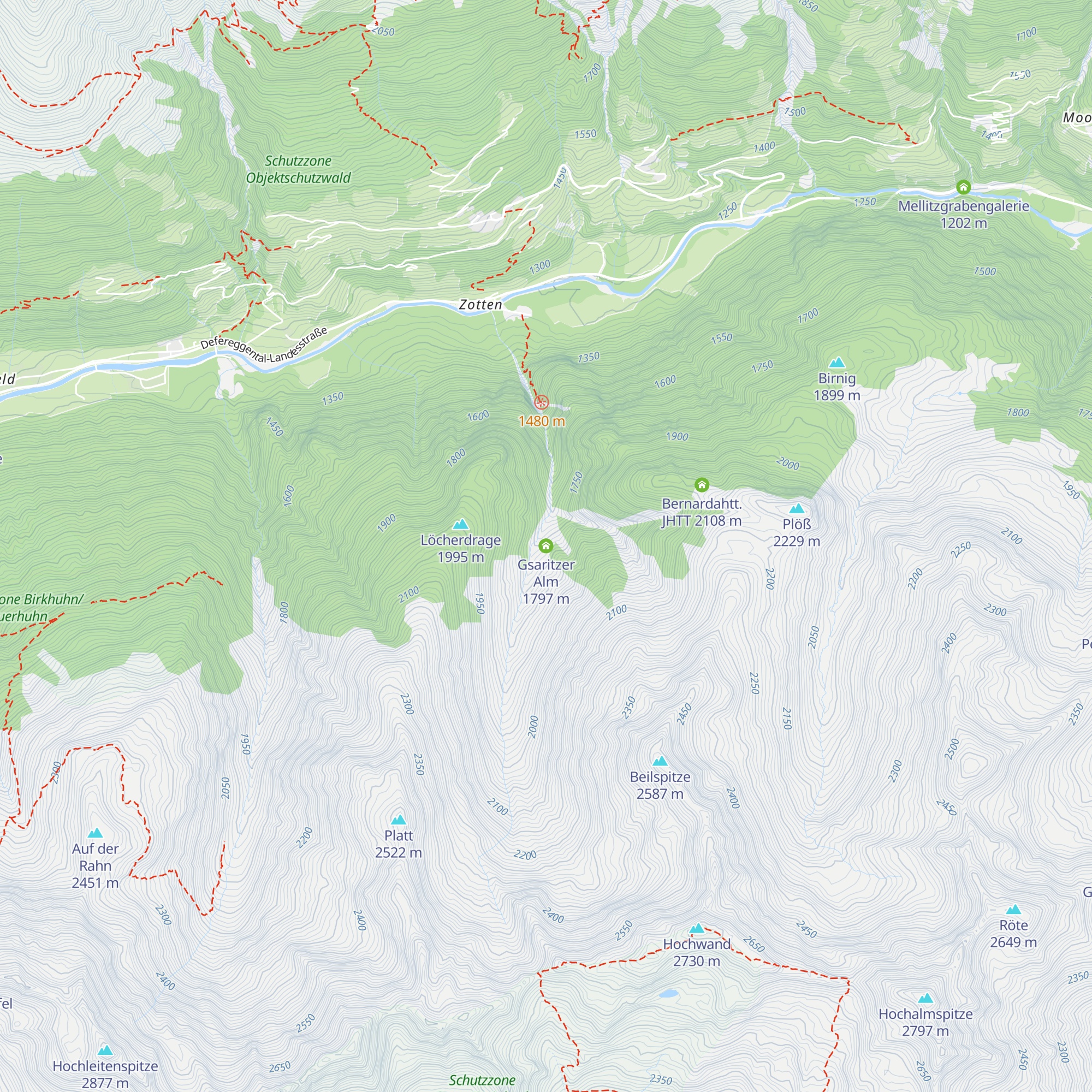 Gsaritzer Alm map