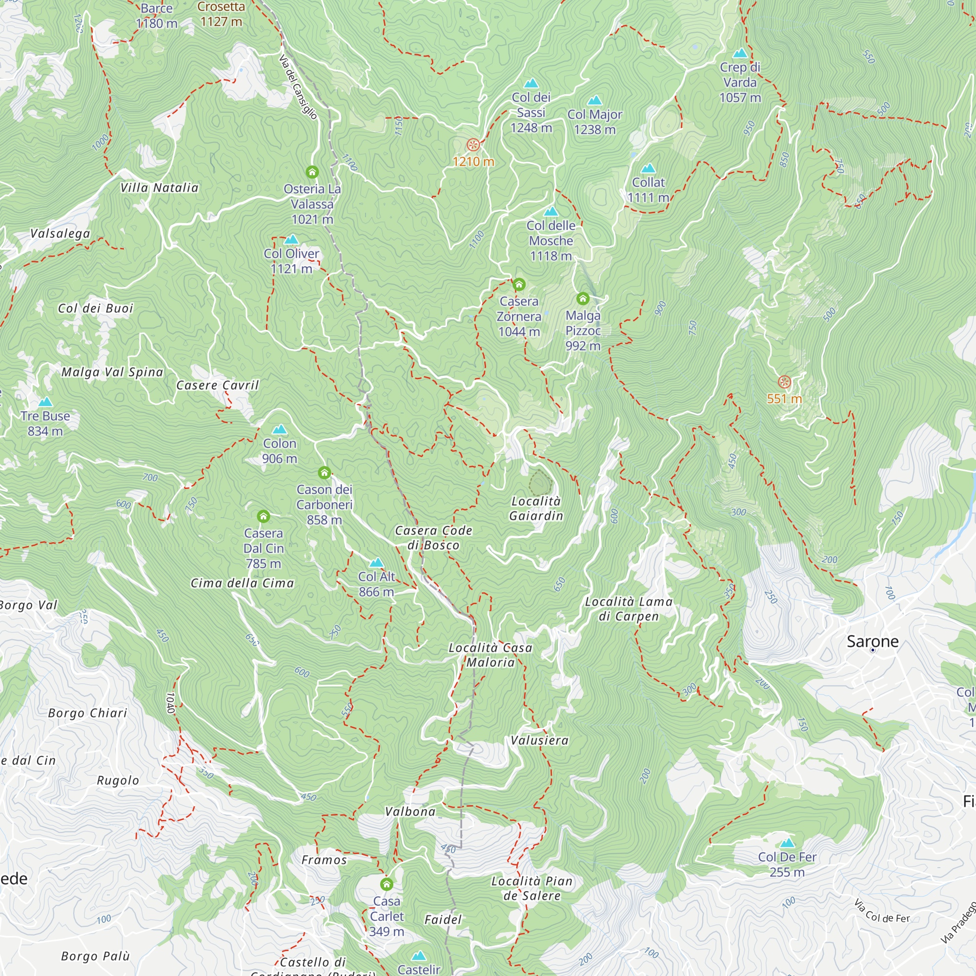 Castelletto Cavarzerani map