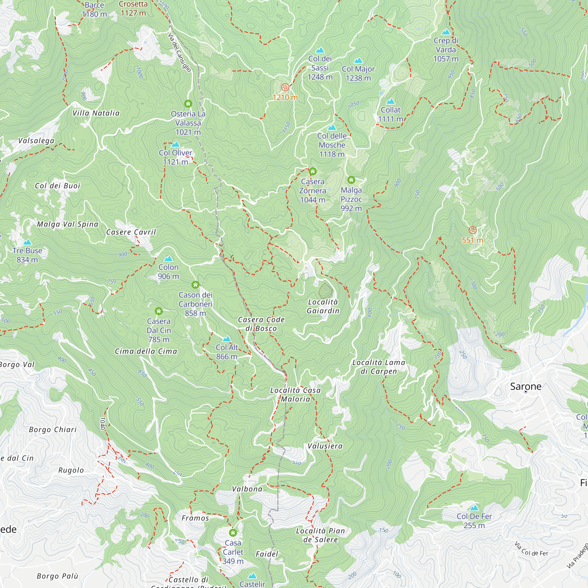 Castelletto Cavarzerani map