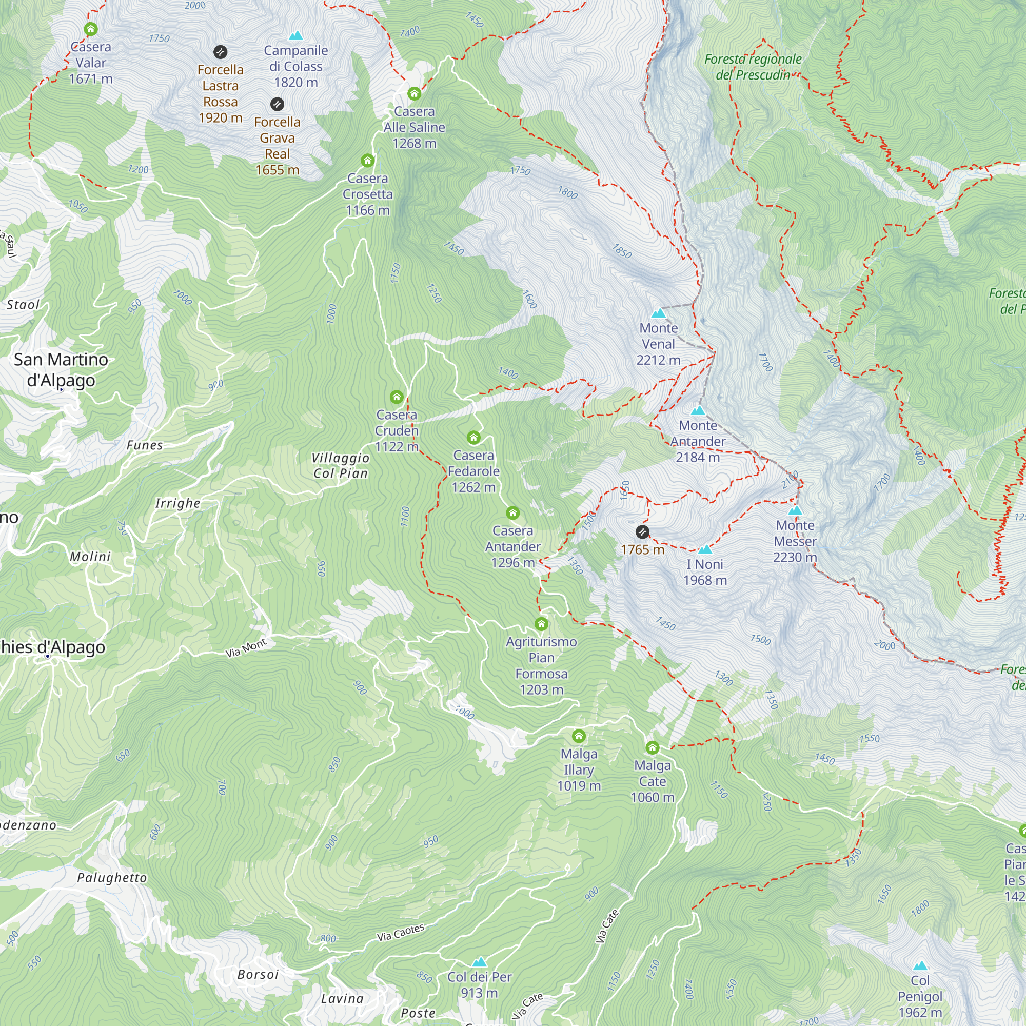 Casera Antander map