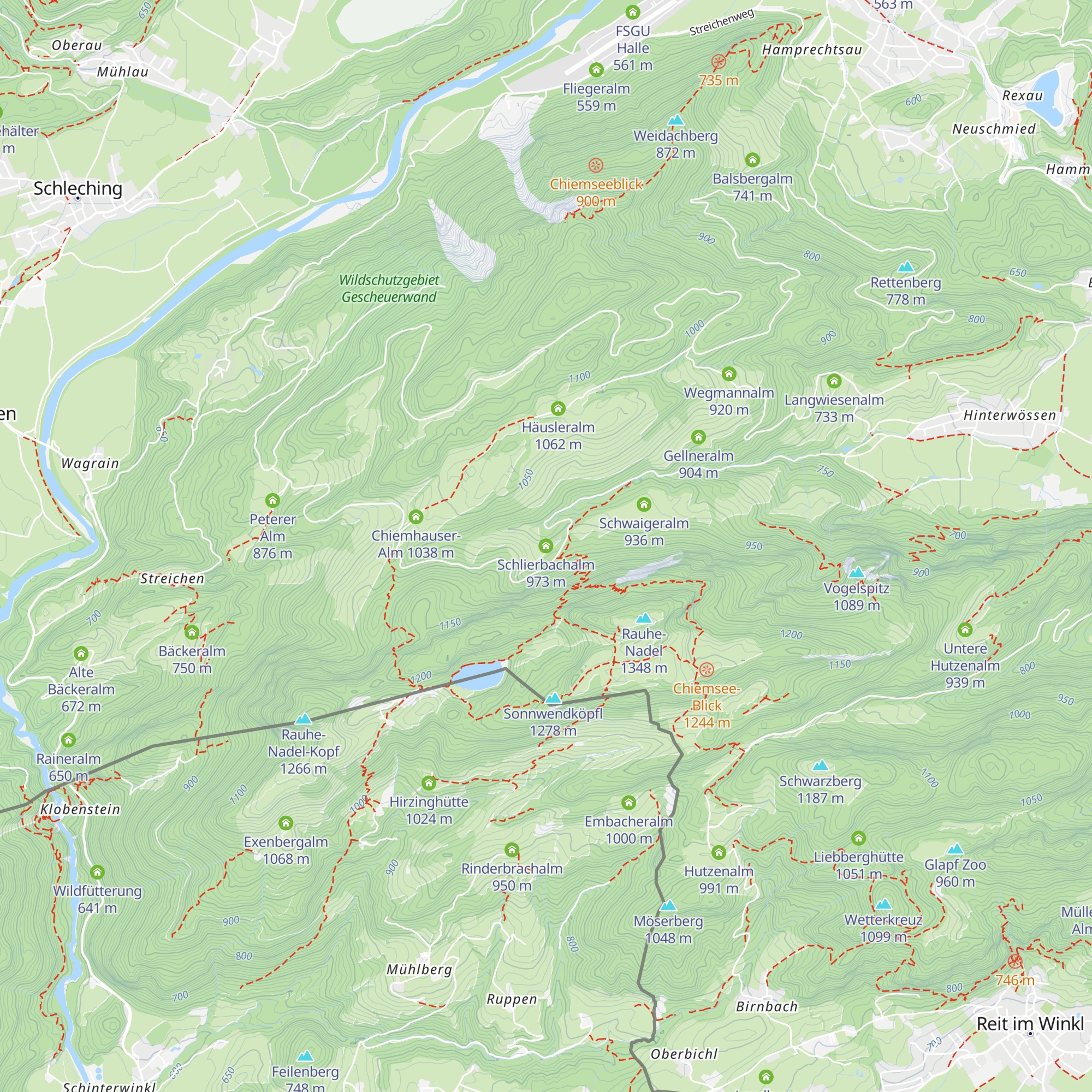 Schlierbachalm map
