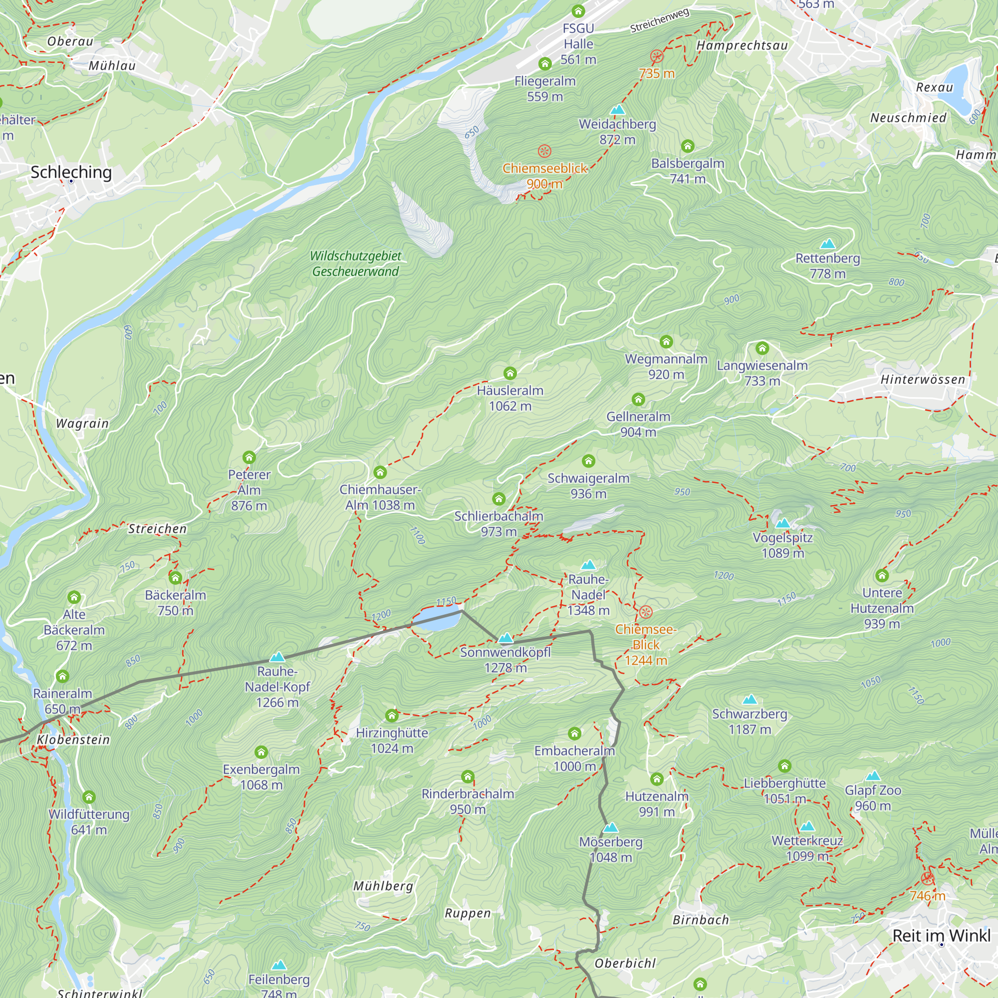 Schlierbachalm map