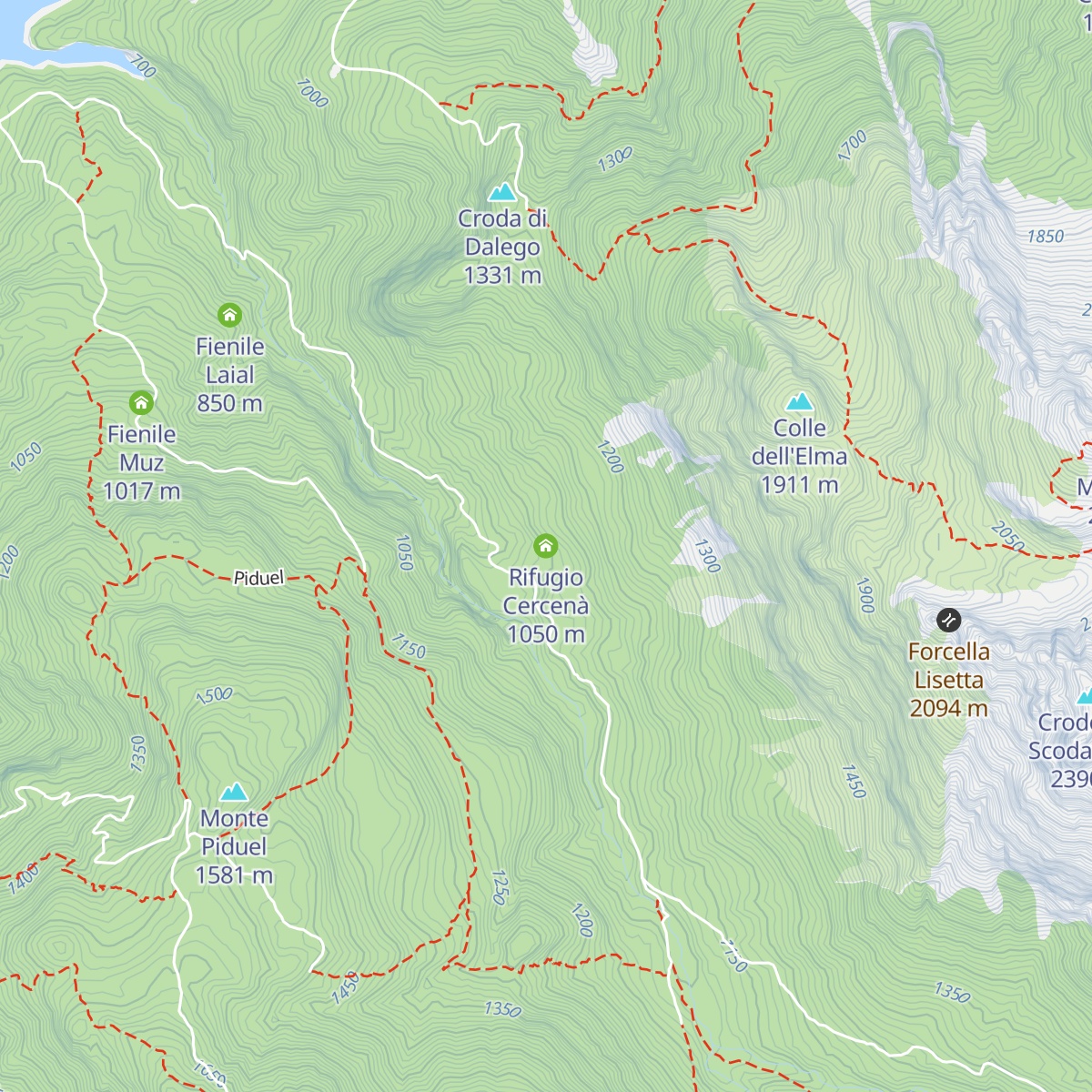 Rifugio Cercenà map