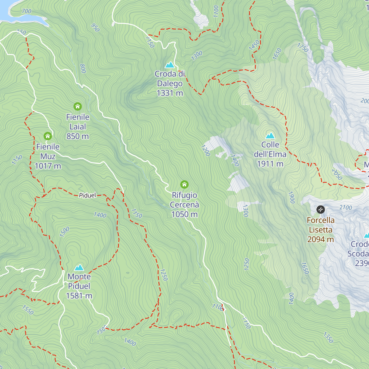 Rifugio Cercenà map