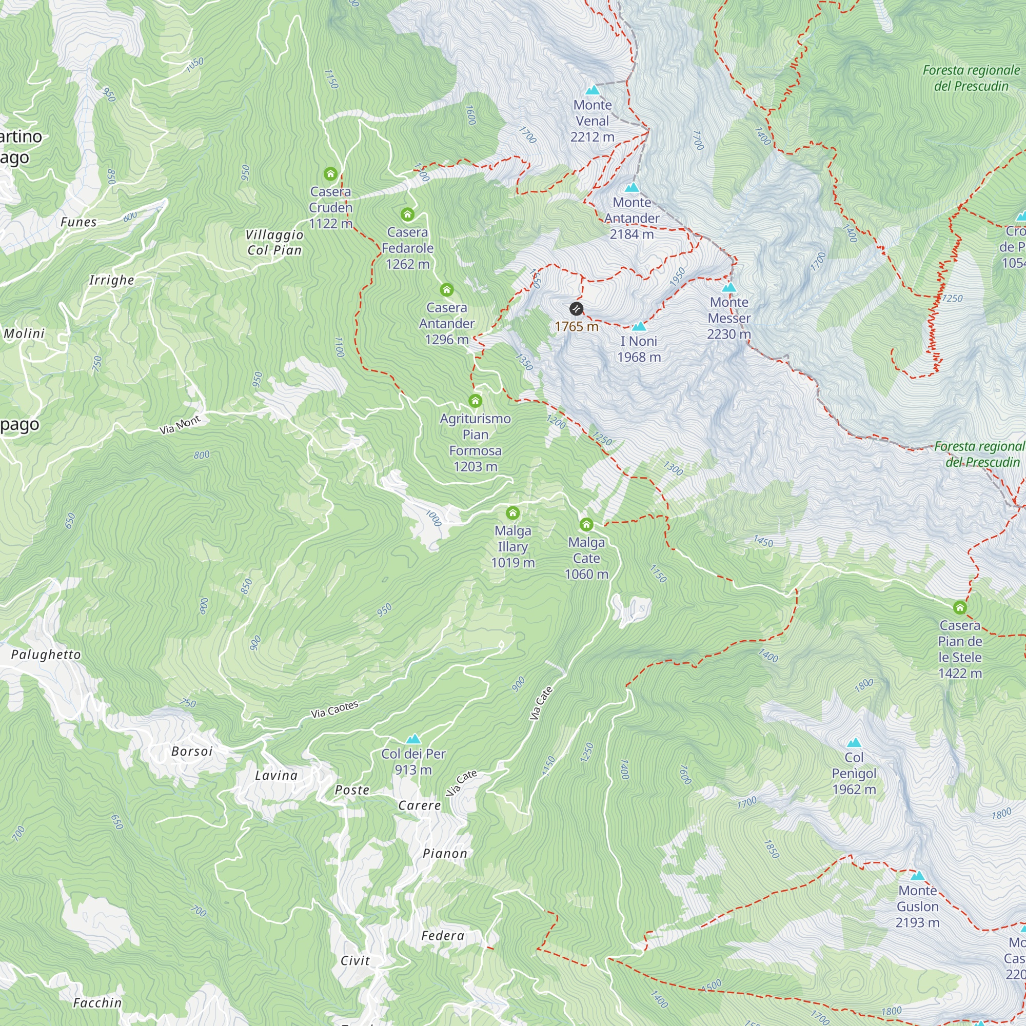 Malga Illary map