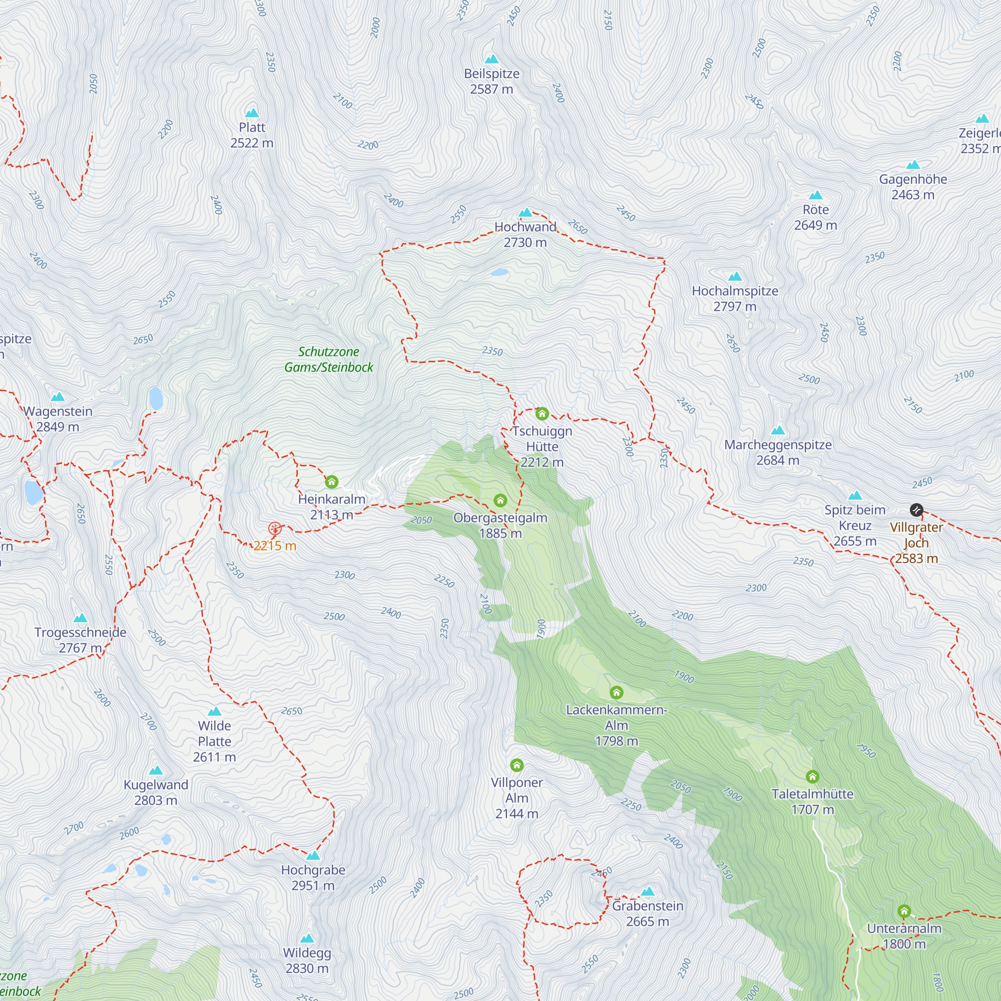 Obergasteigalm map