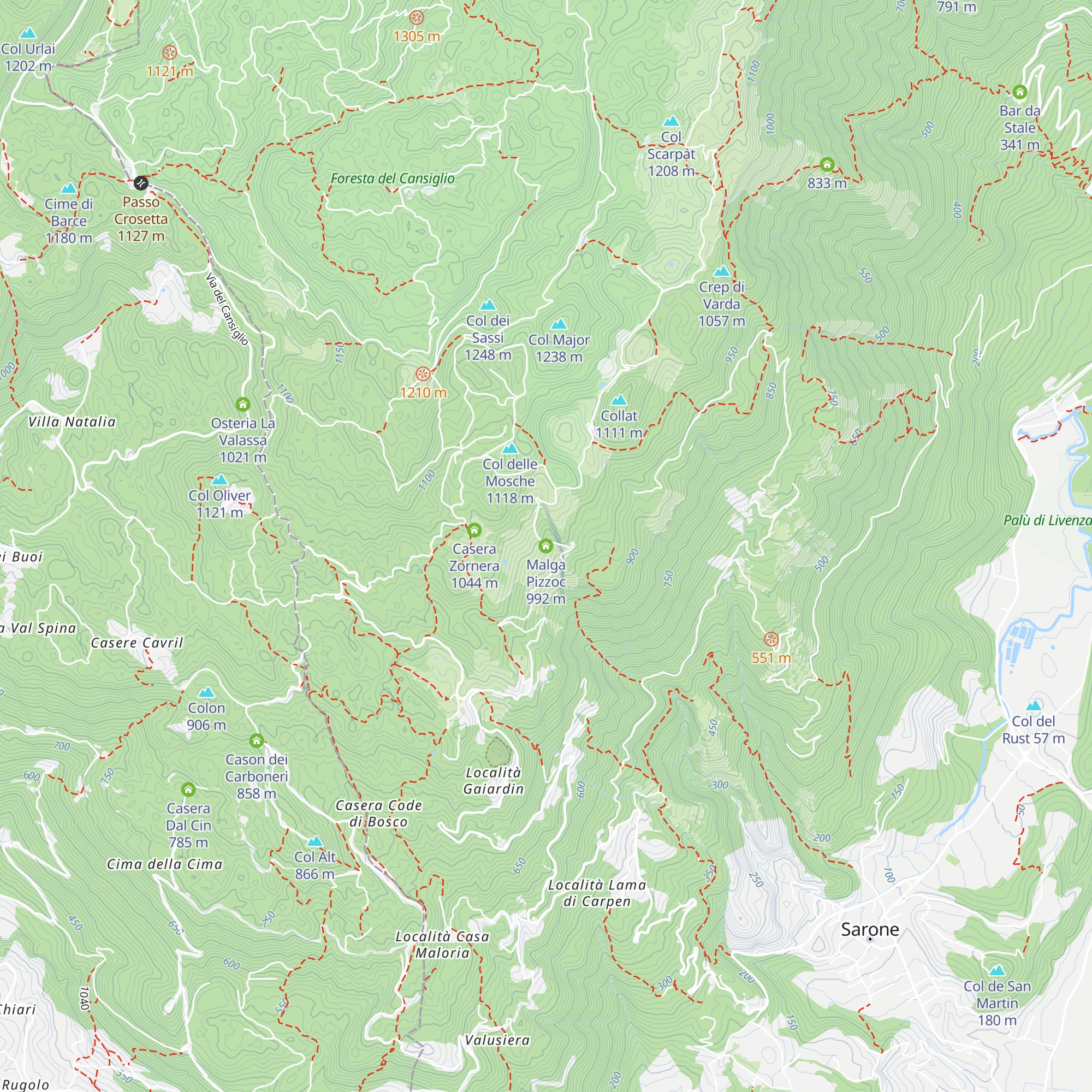 Malga Pizzoc map