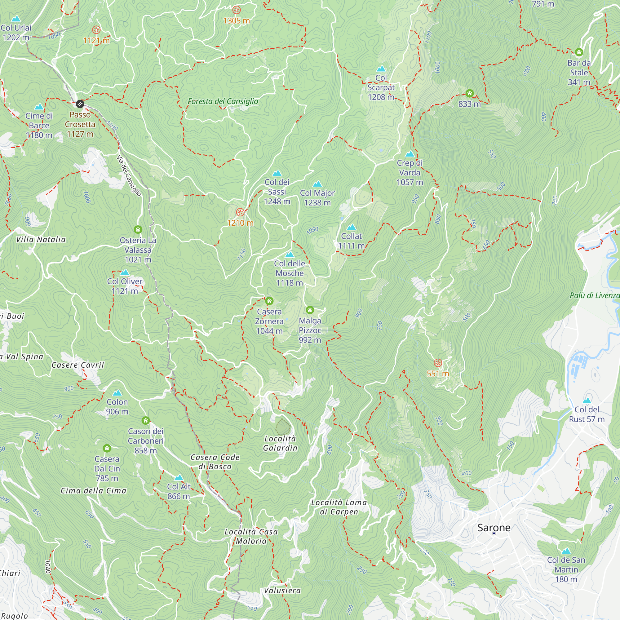 Malga Pizzoc map