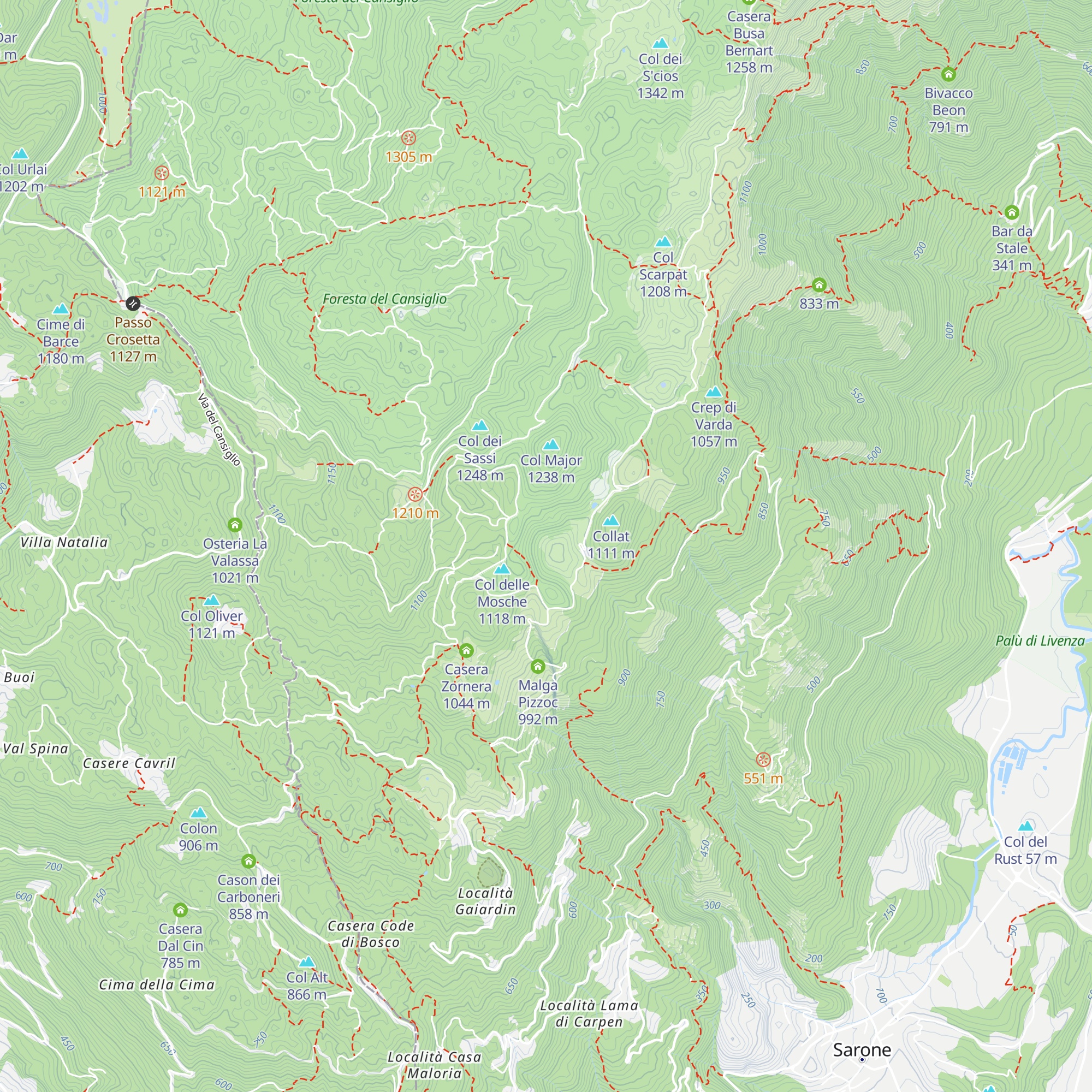 Malga Fossa di Sarone map