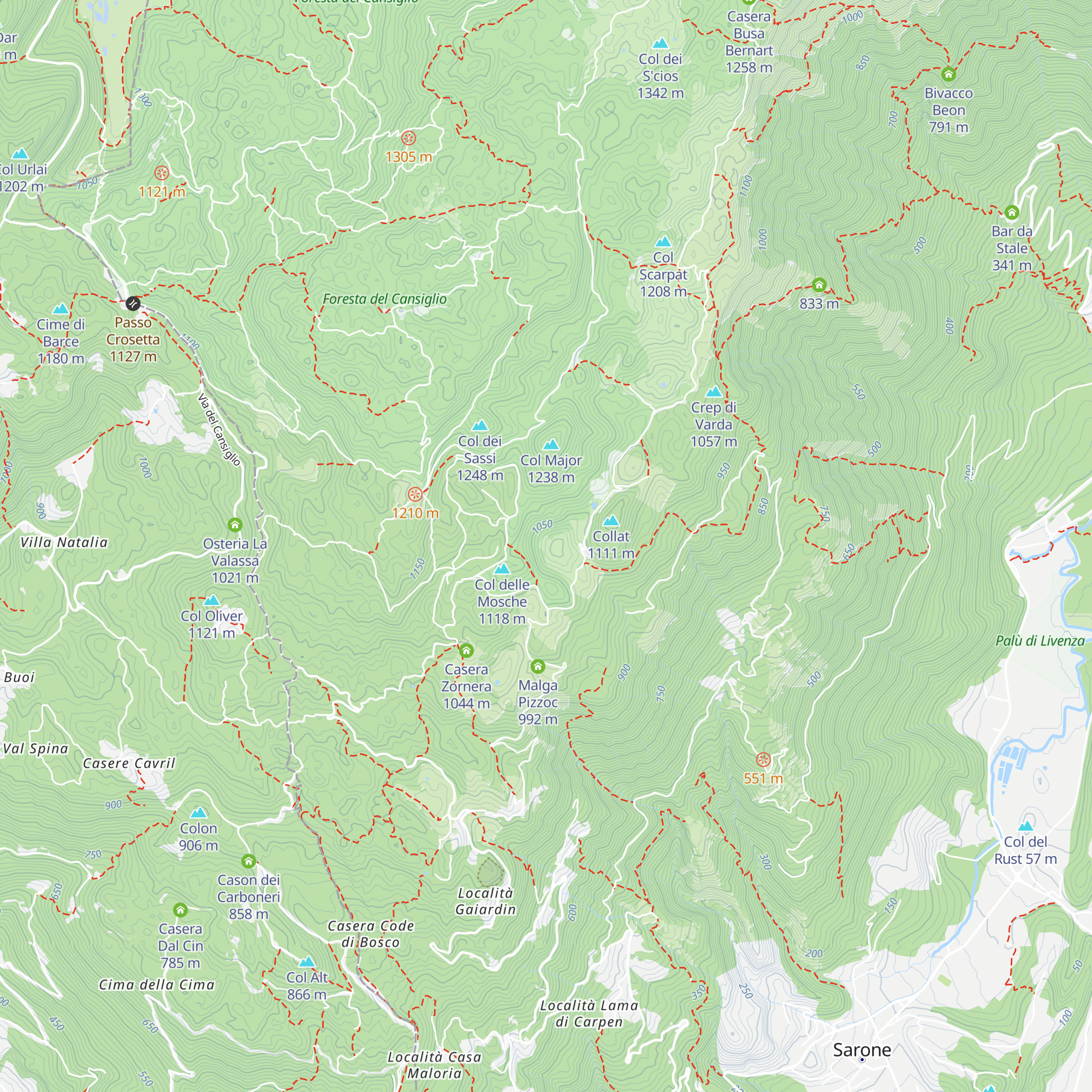 Malga Fossa di Sarone map