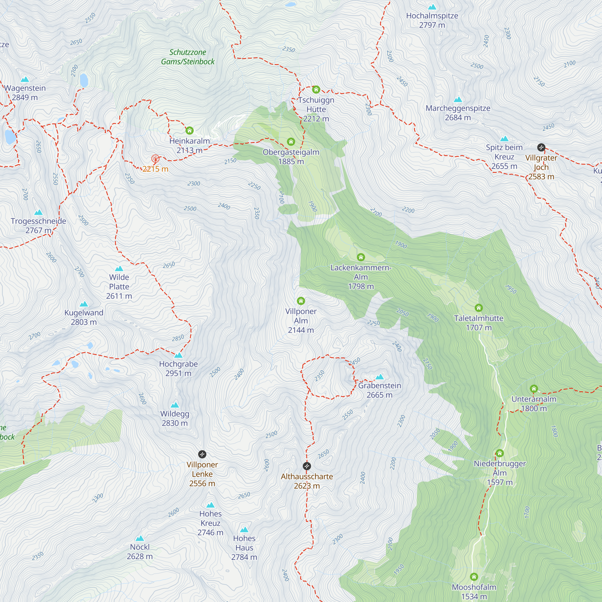Villponer Alm map