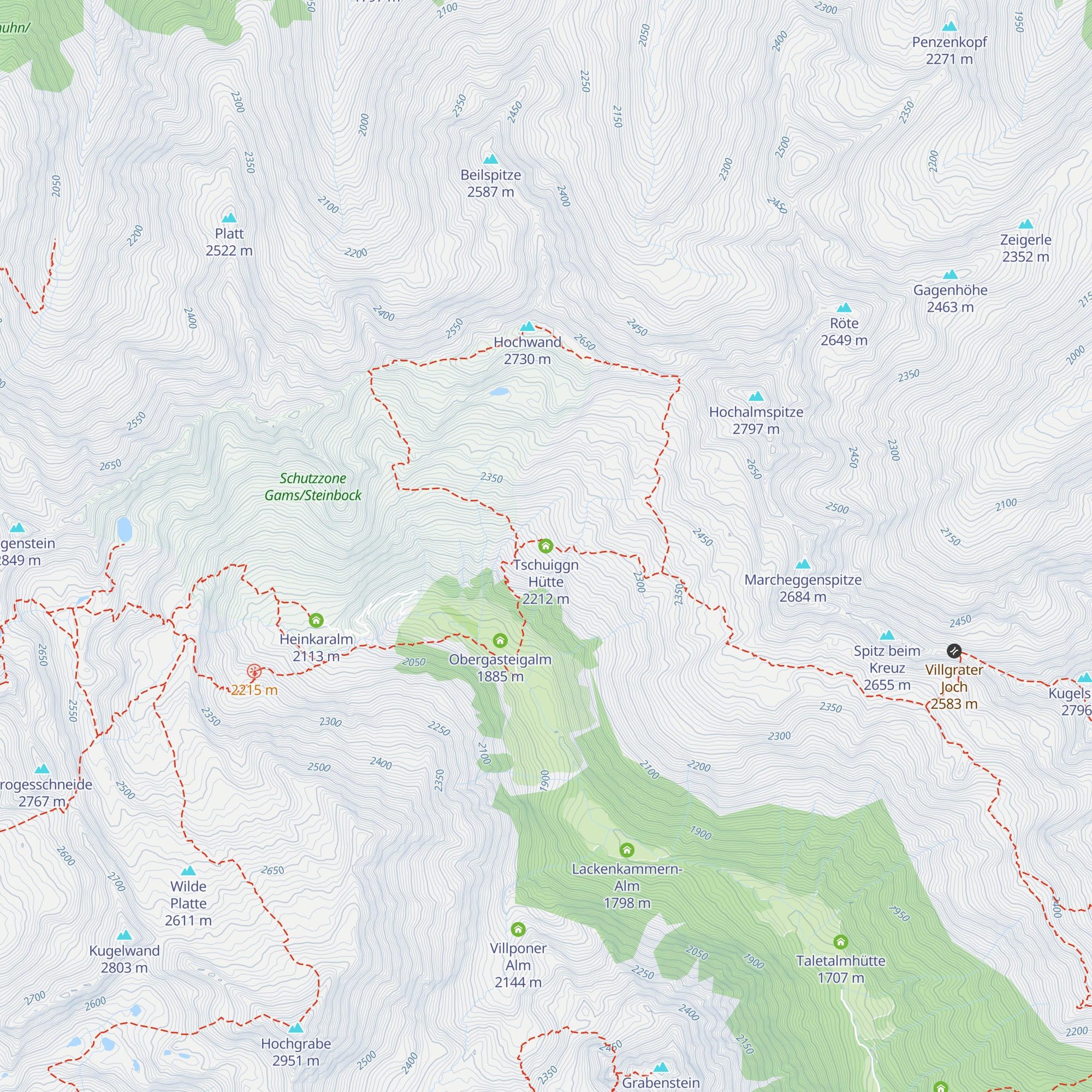 Tschuiggn Hütte map