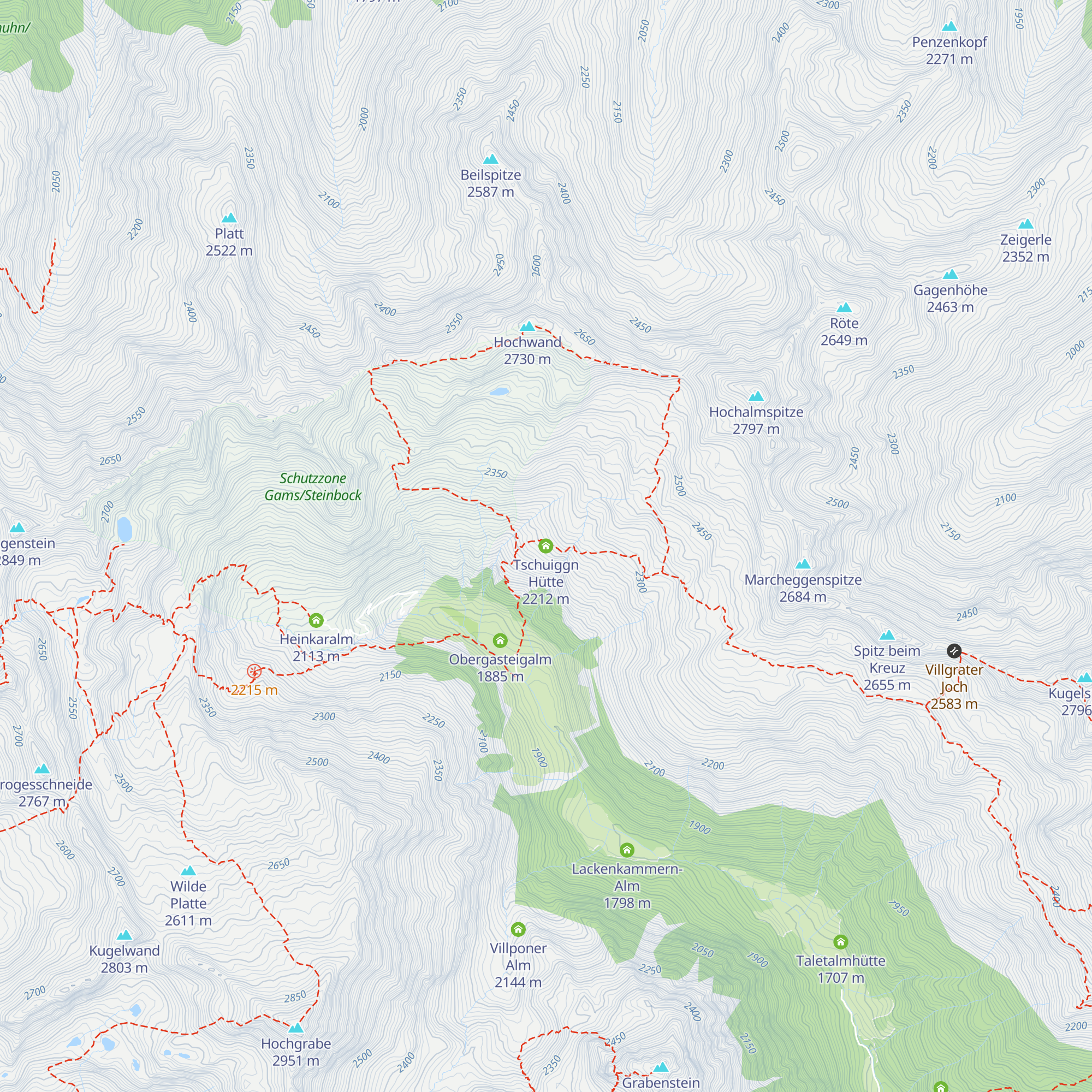 Tschuiggn Hütte map