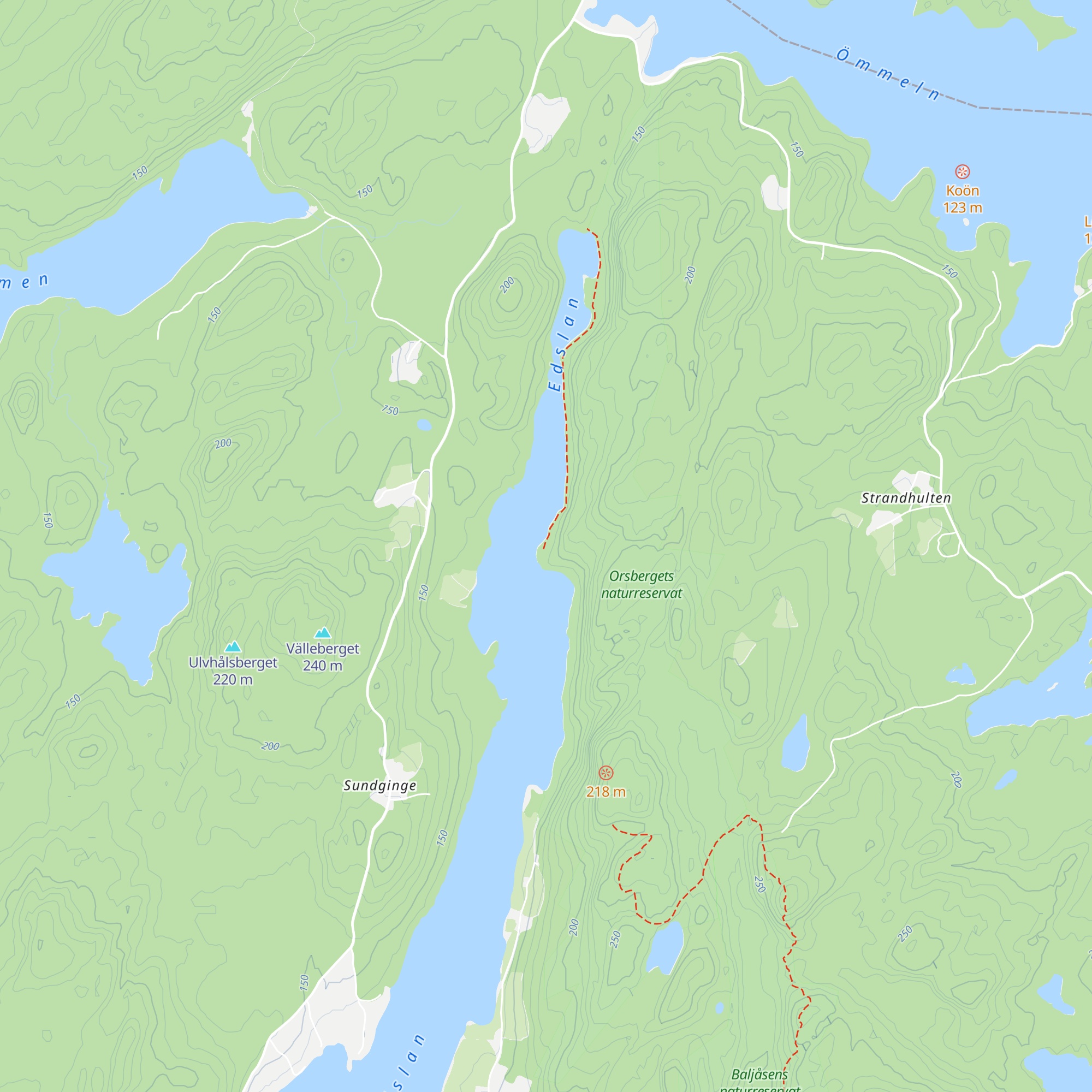 DANO 100 Mjölkudden-Edslan hut map