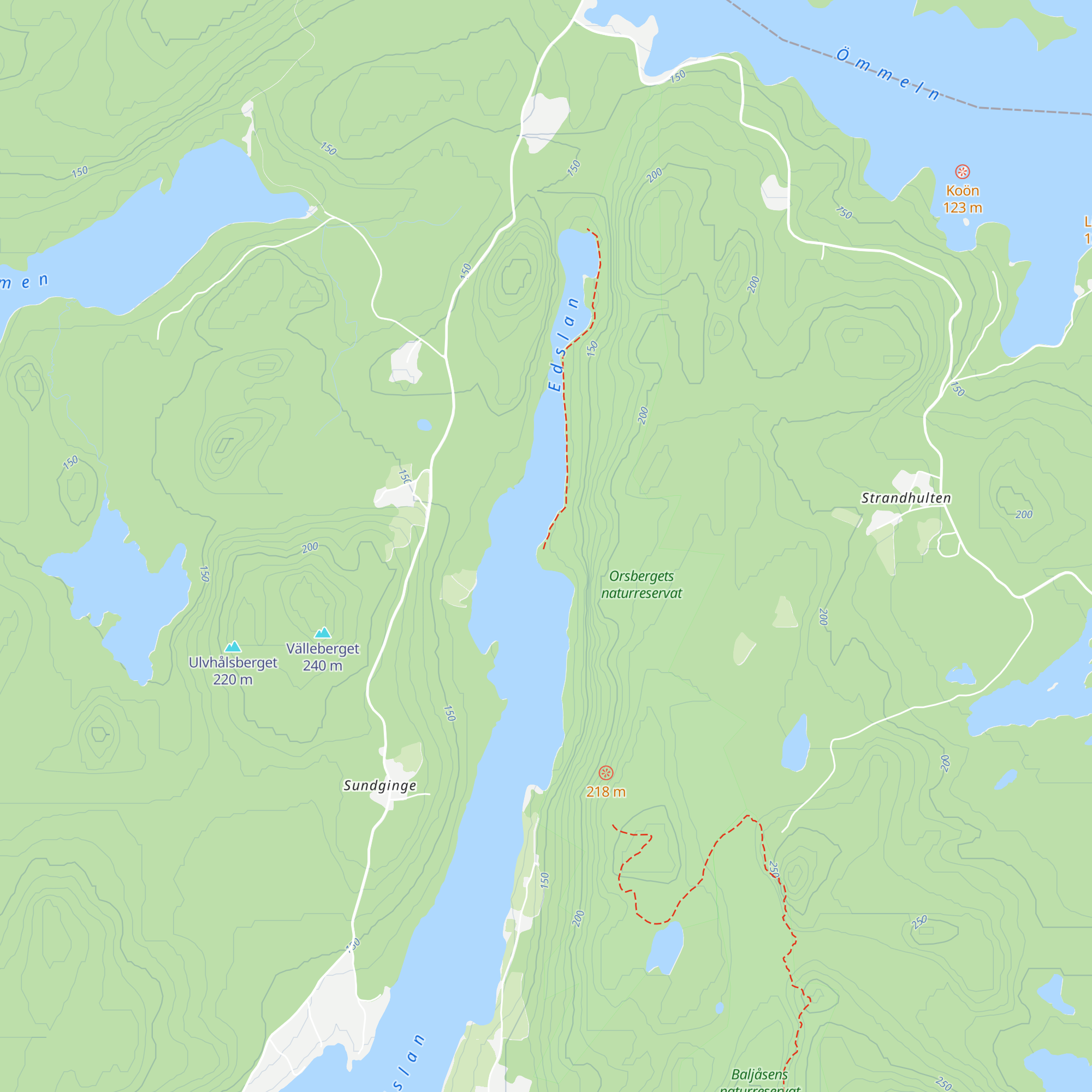 DANO 100 Mjölkudden-Edslan hut map