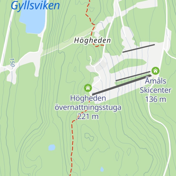 Map of Högheden övernattningsstuga