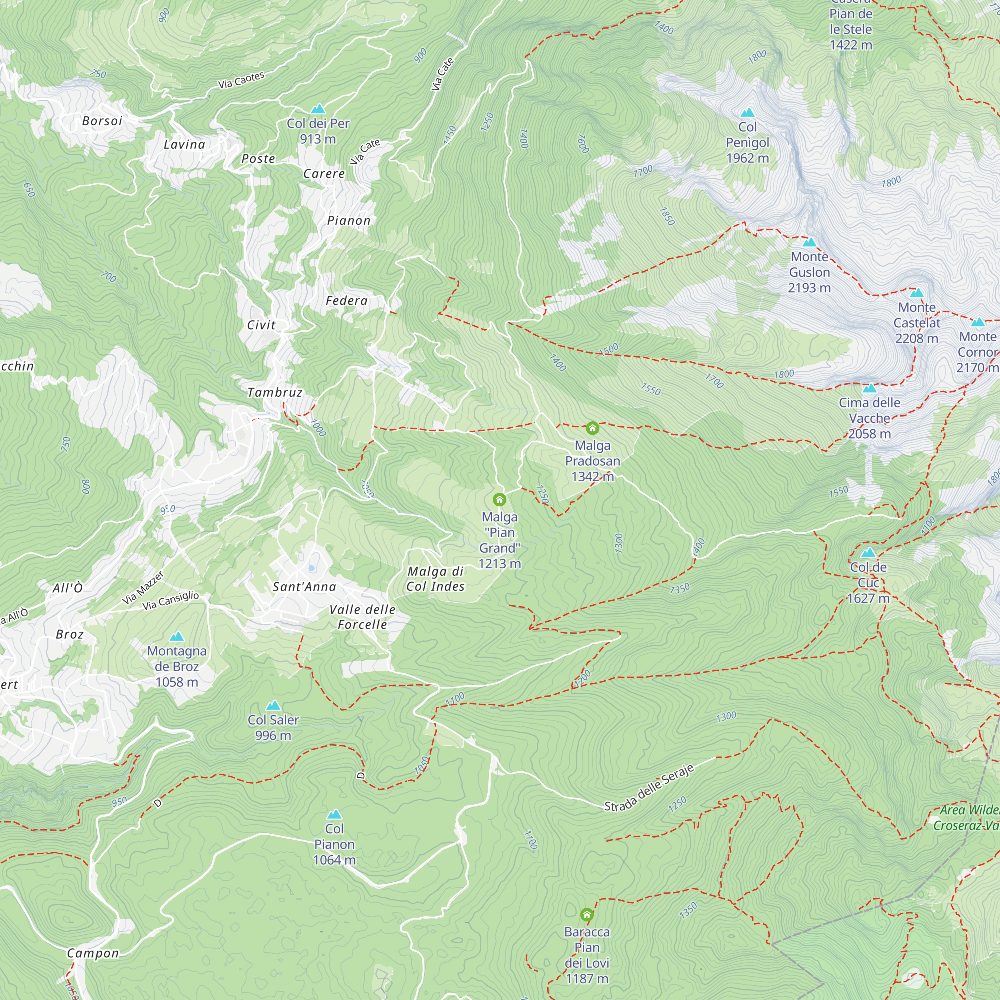 Malga "Pian Grand" map