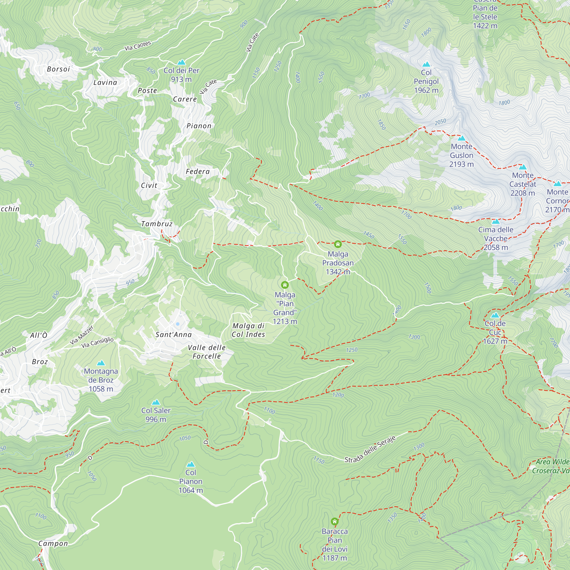 Malga "Pian Grand" map