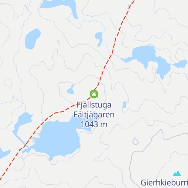 Map of Fjällstuga Fältjägaren