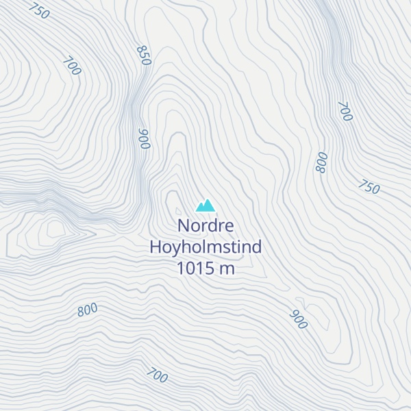 Map of Nordre Hoyholmstind