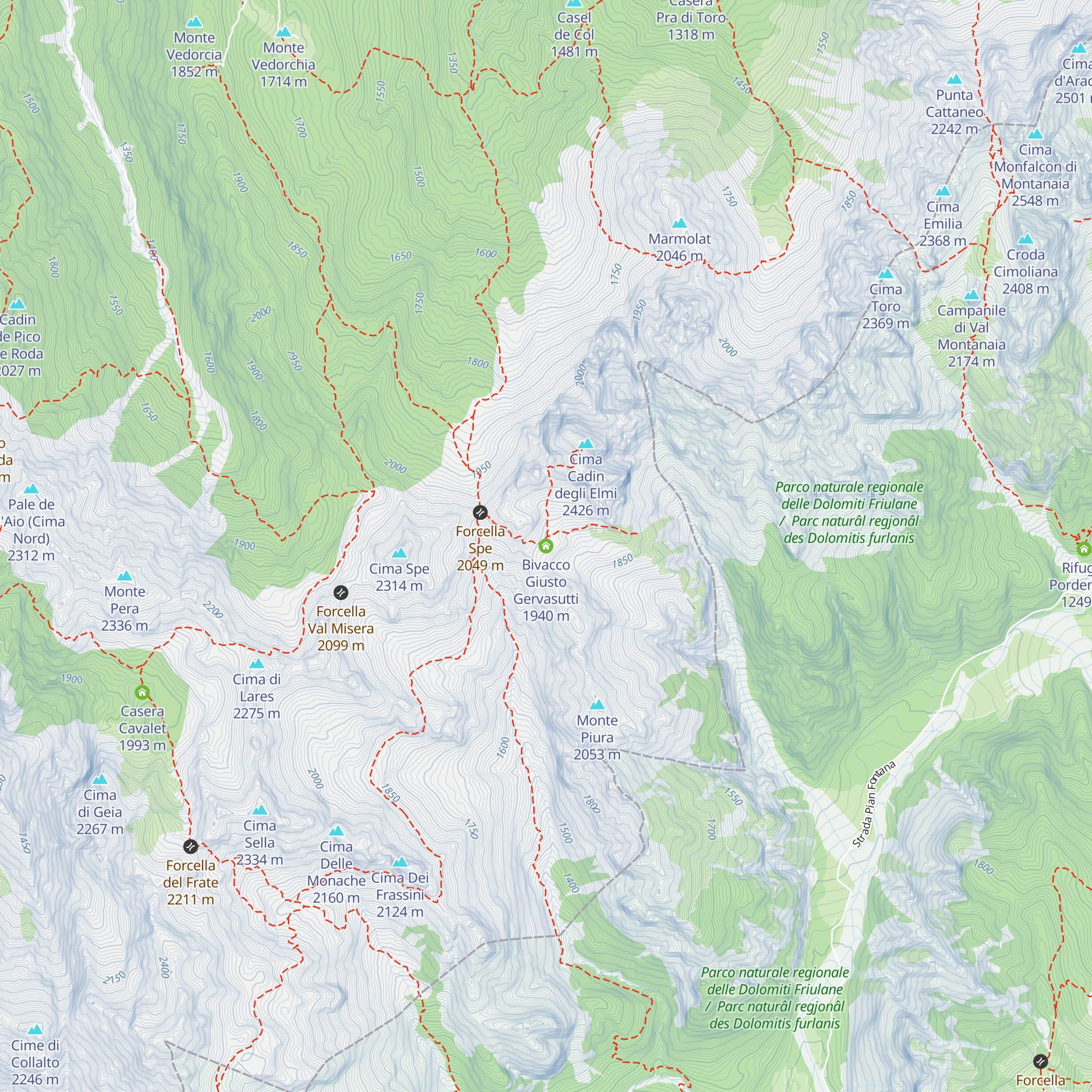 Bivacco Giusto Gervasutti map