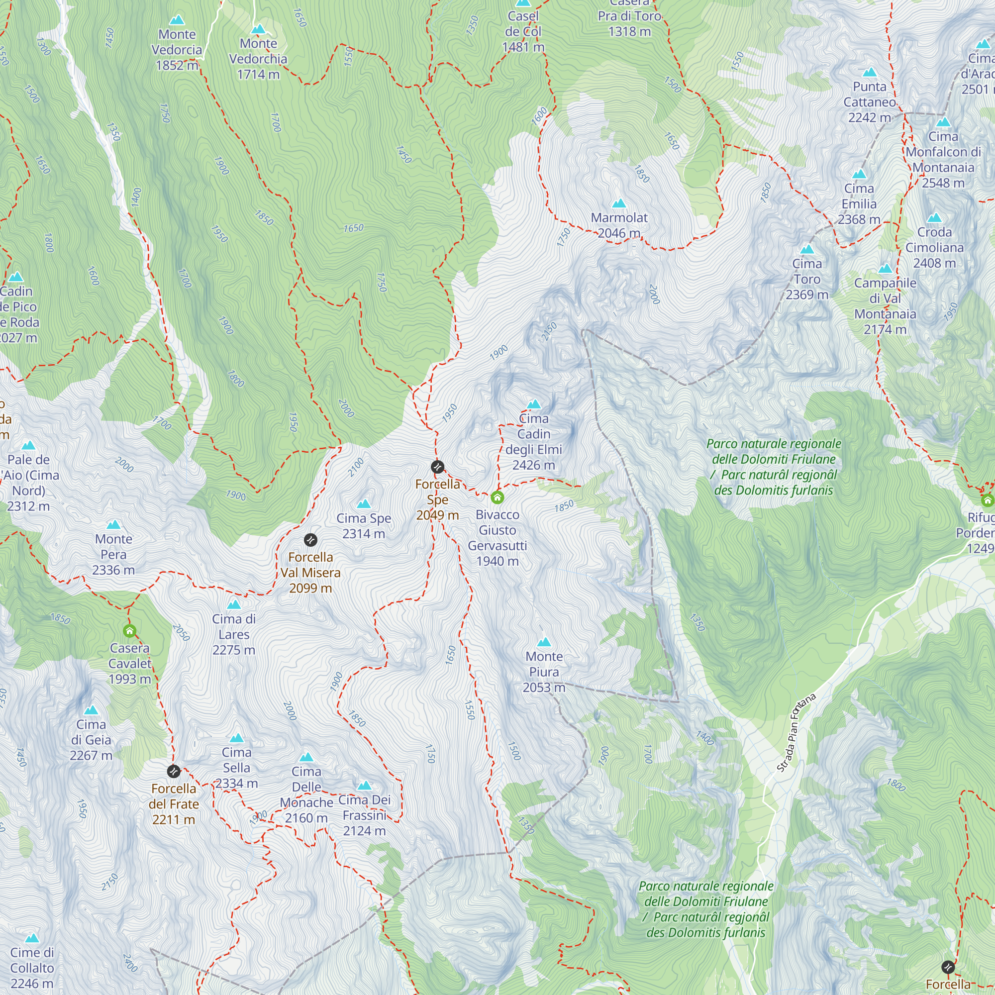 Bivacco Giusto Gervasutti map