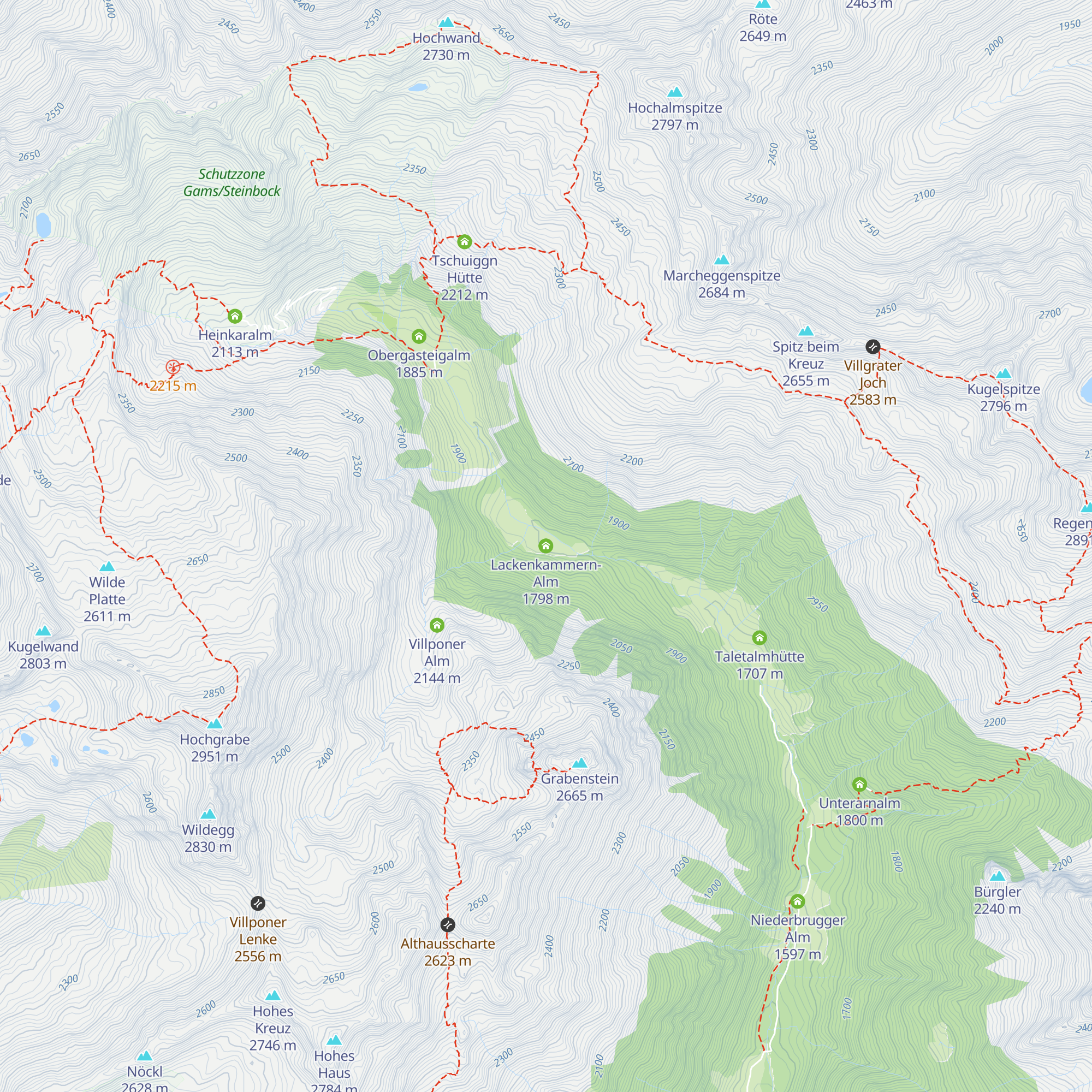 Lackenkammern-Alm map