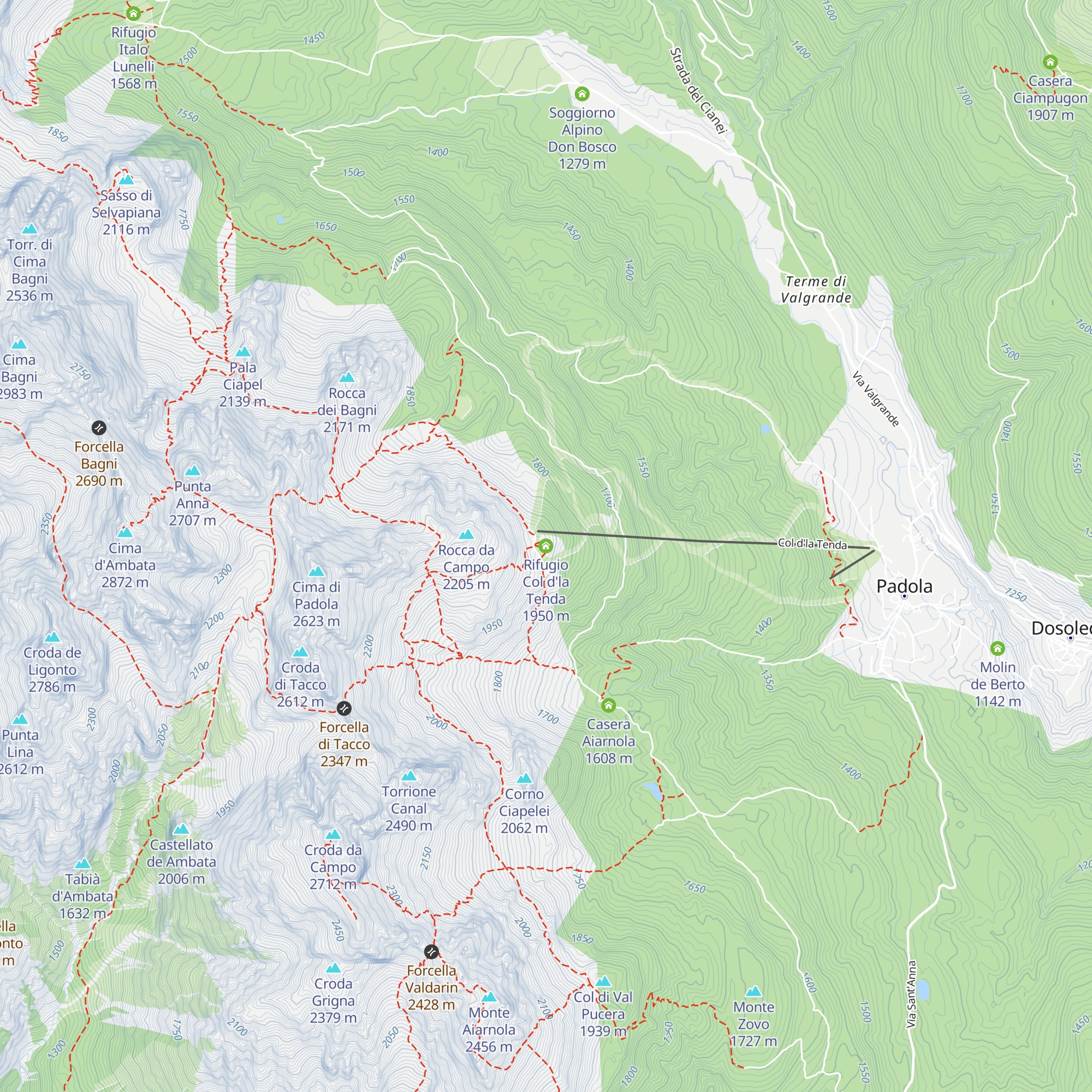 Rifugio Col d'la Tenda map