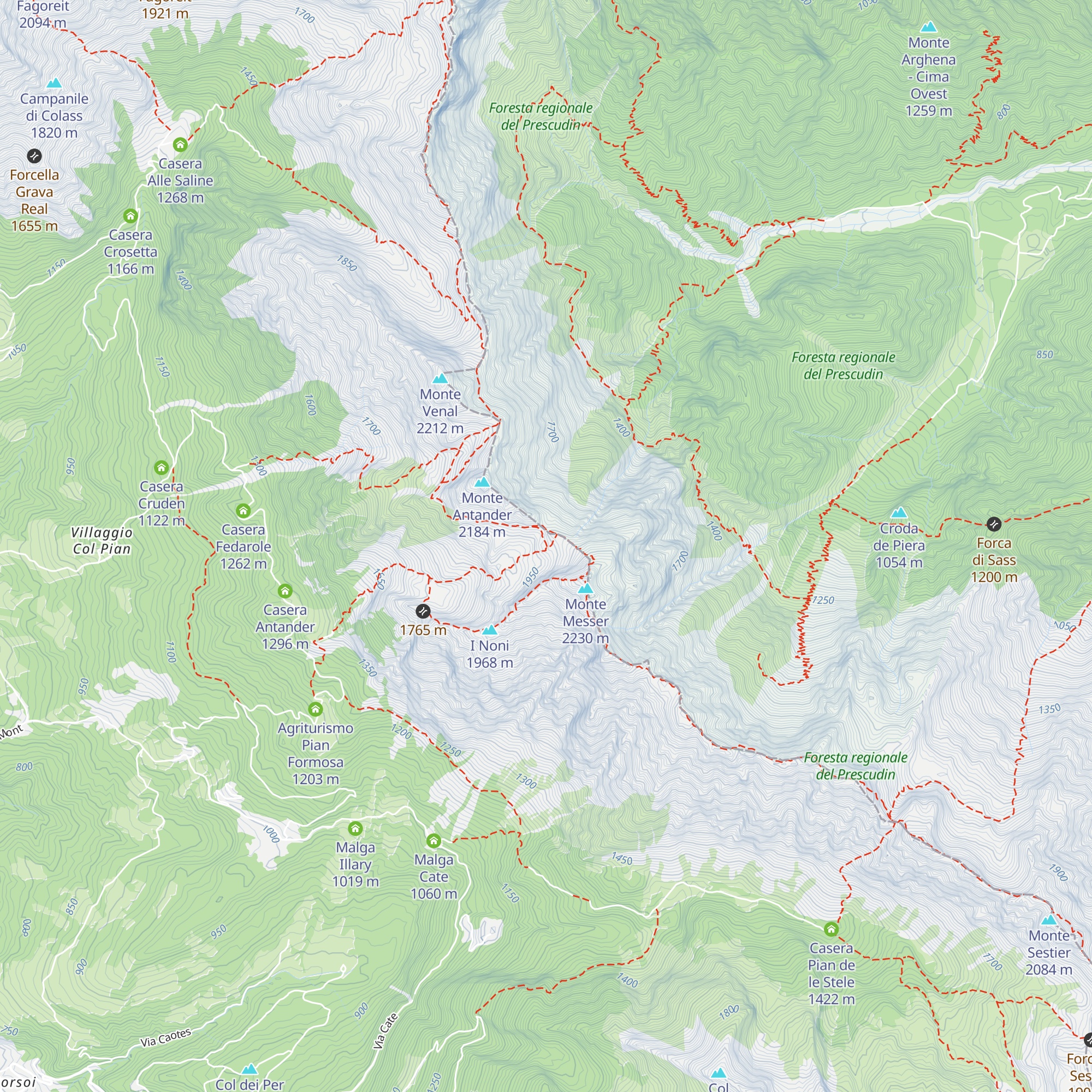 Bivacco Alessio Toffolon map