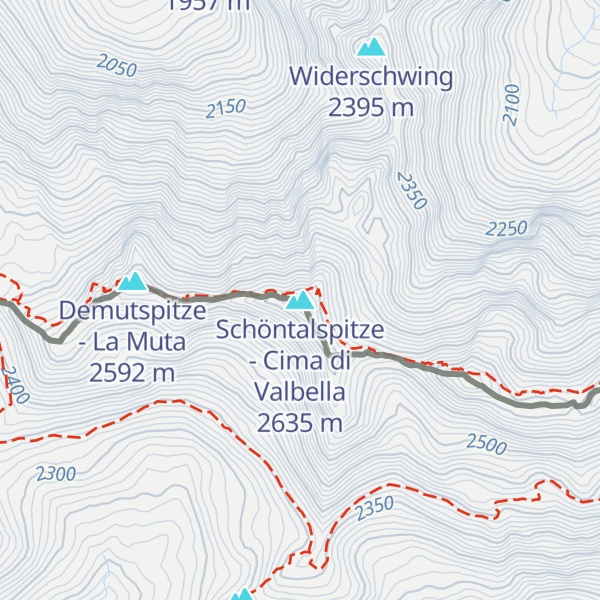 Map of Schöntalspitze - Cima di Valbella
