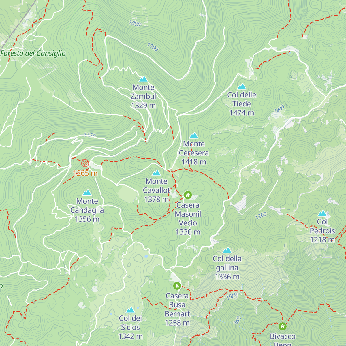 Bivacco Silvio e Rudi map