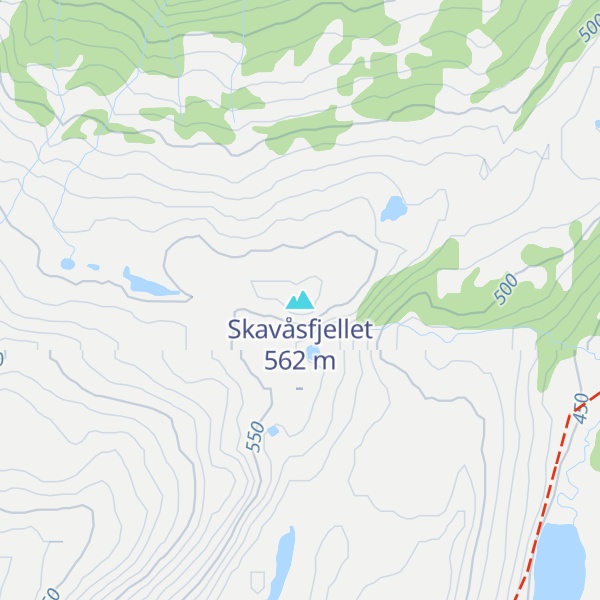 Map of Skavåsfjellet