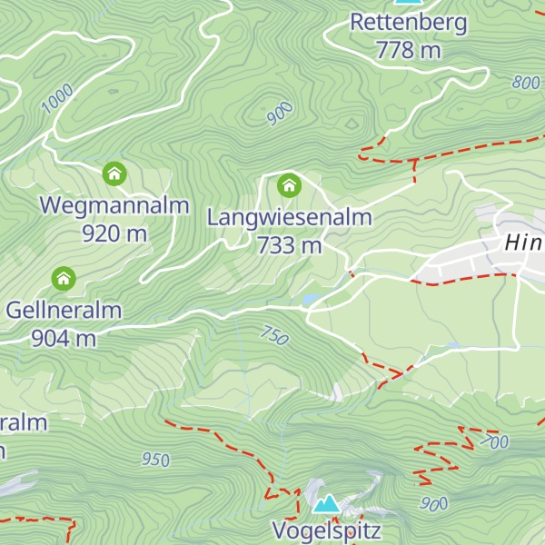 Map of Hexennest-Alm  (Haxenöst-Alm)