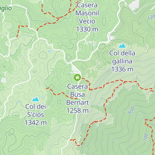 Map of Casera Busa Bernart