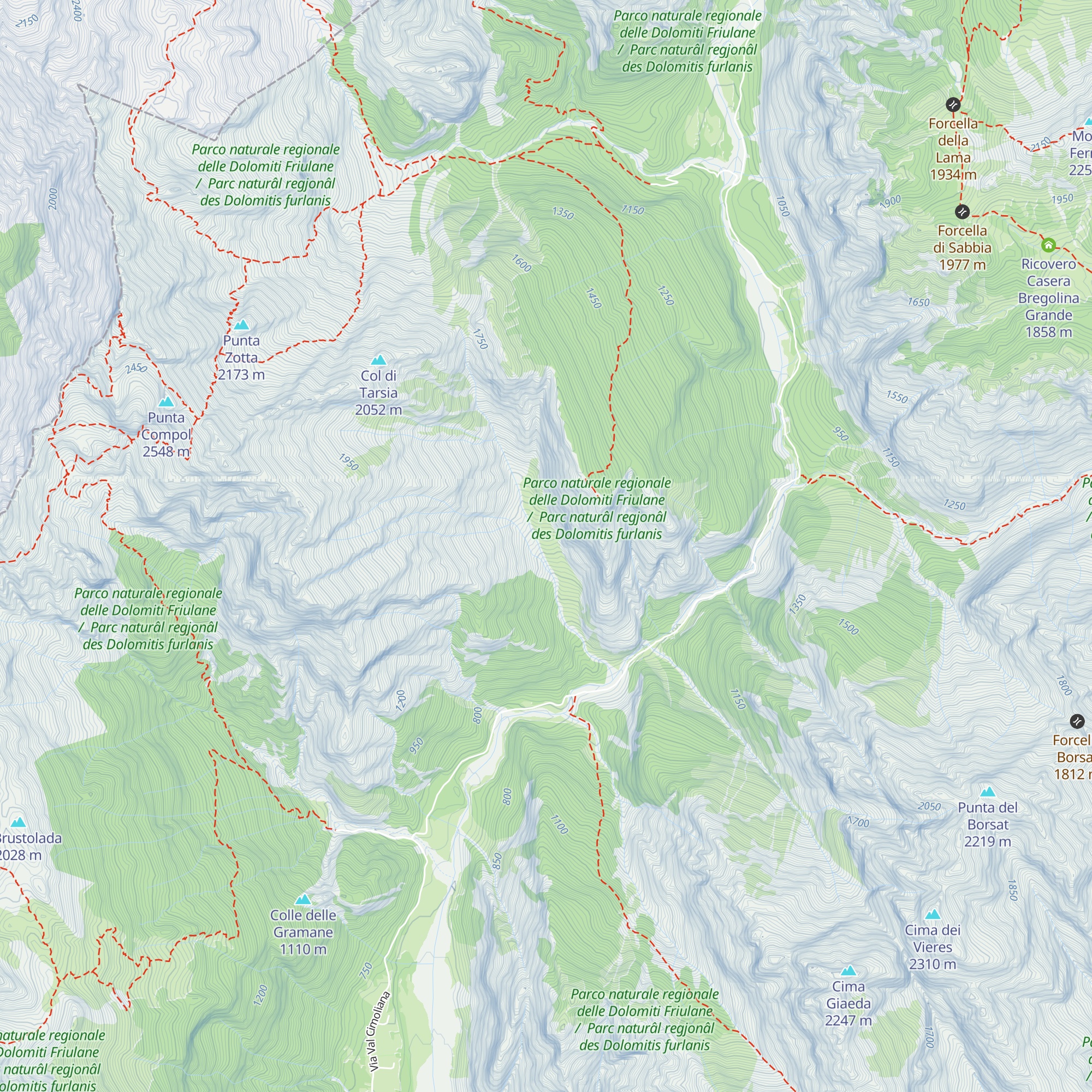 Malga Tarsia map