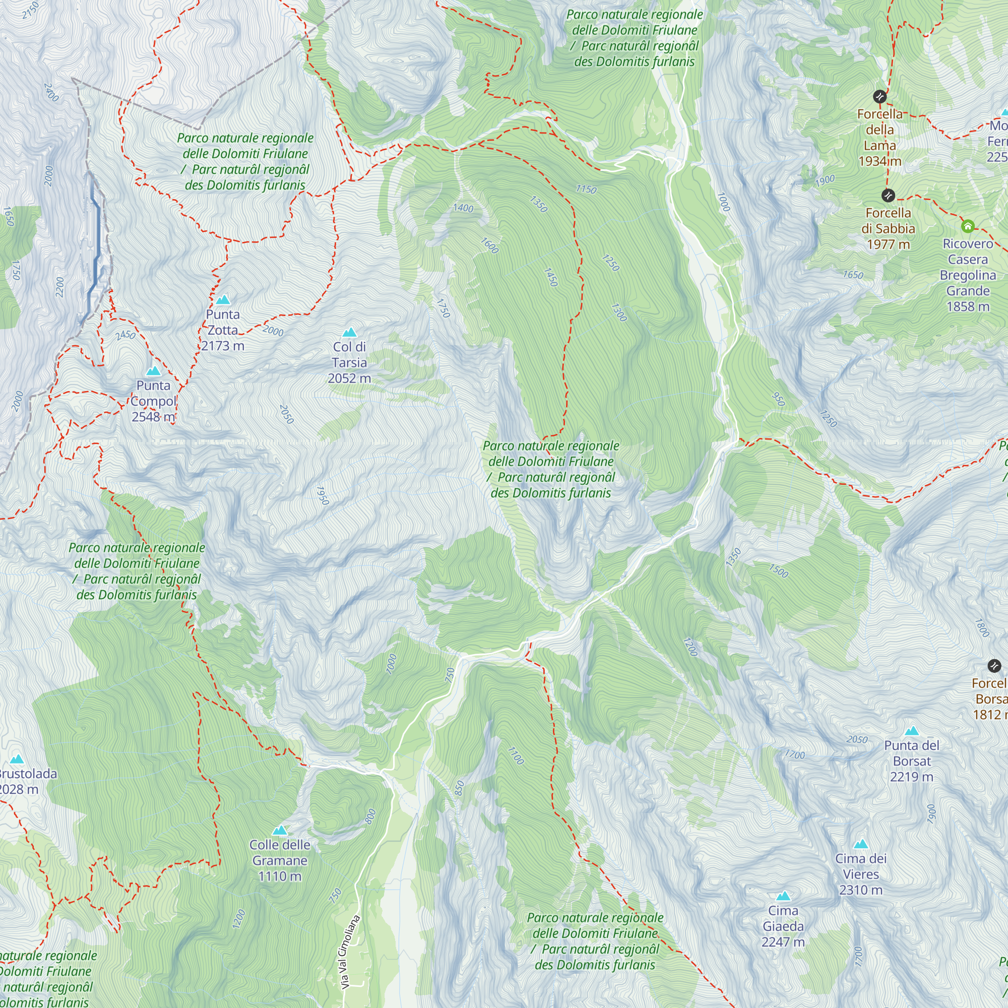 Malga Tarsia map