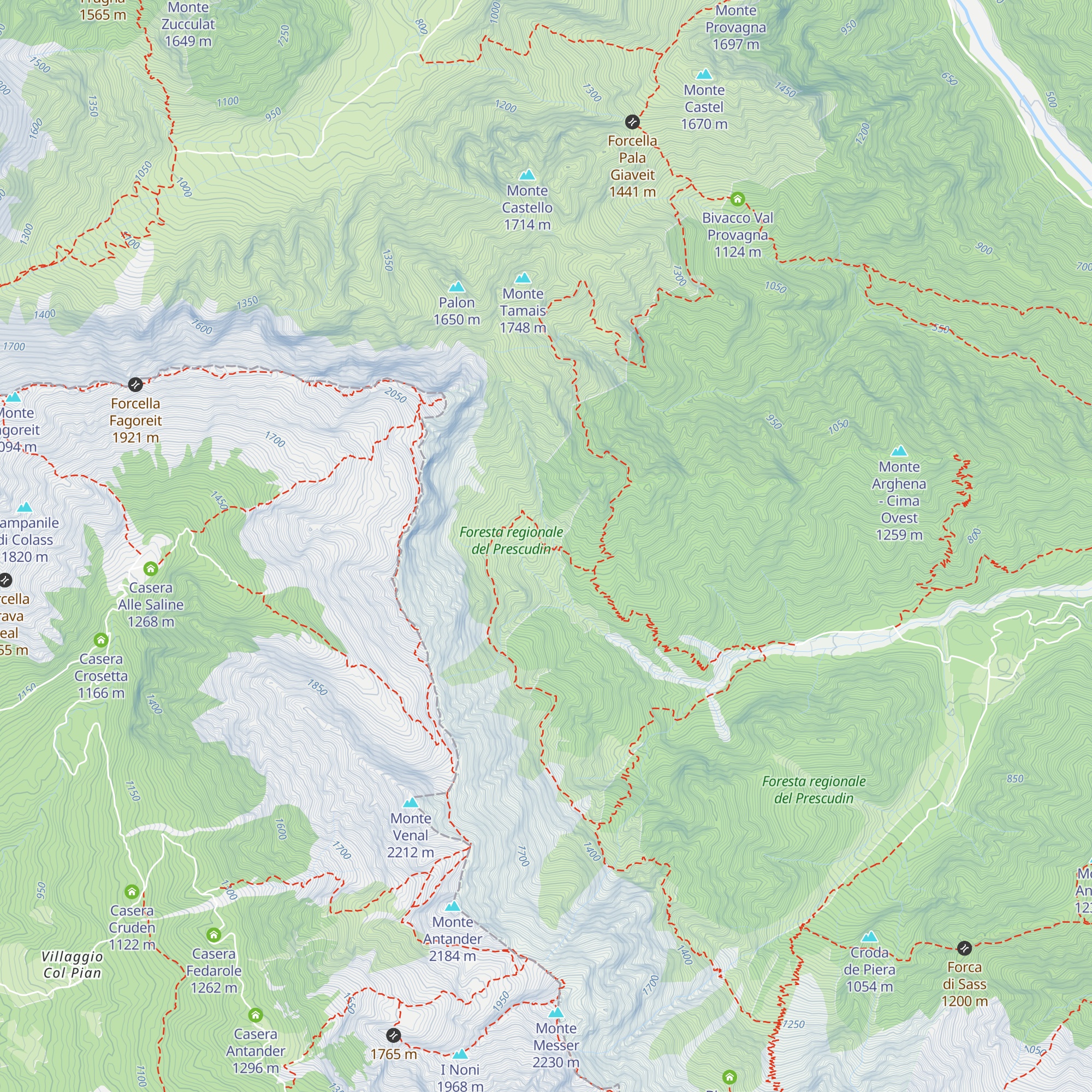 Bivacco Val Zea map