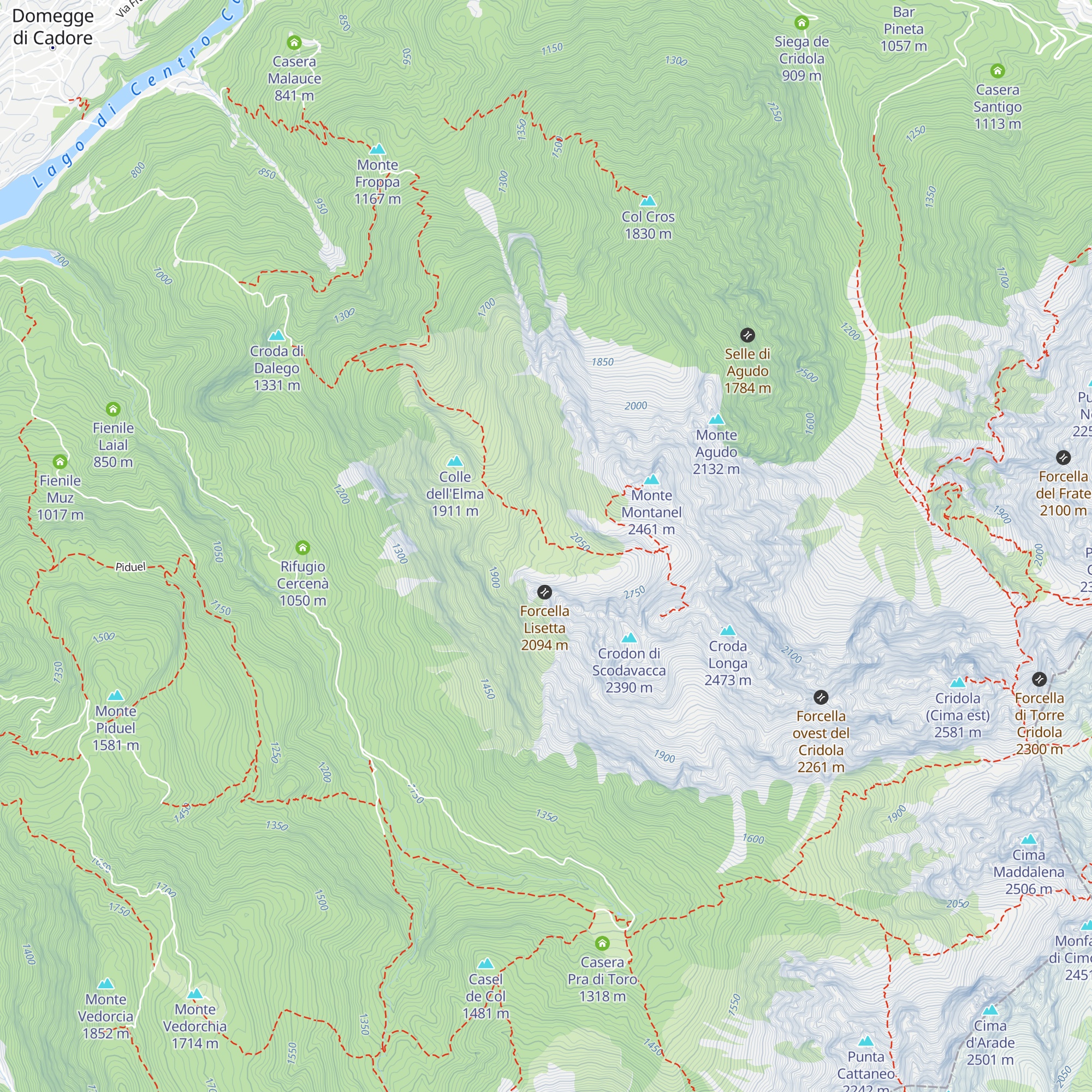 Bivacco Da Deppo Montanel map