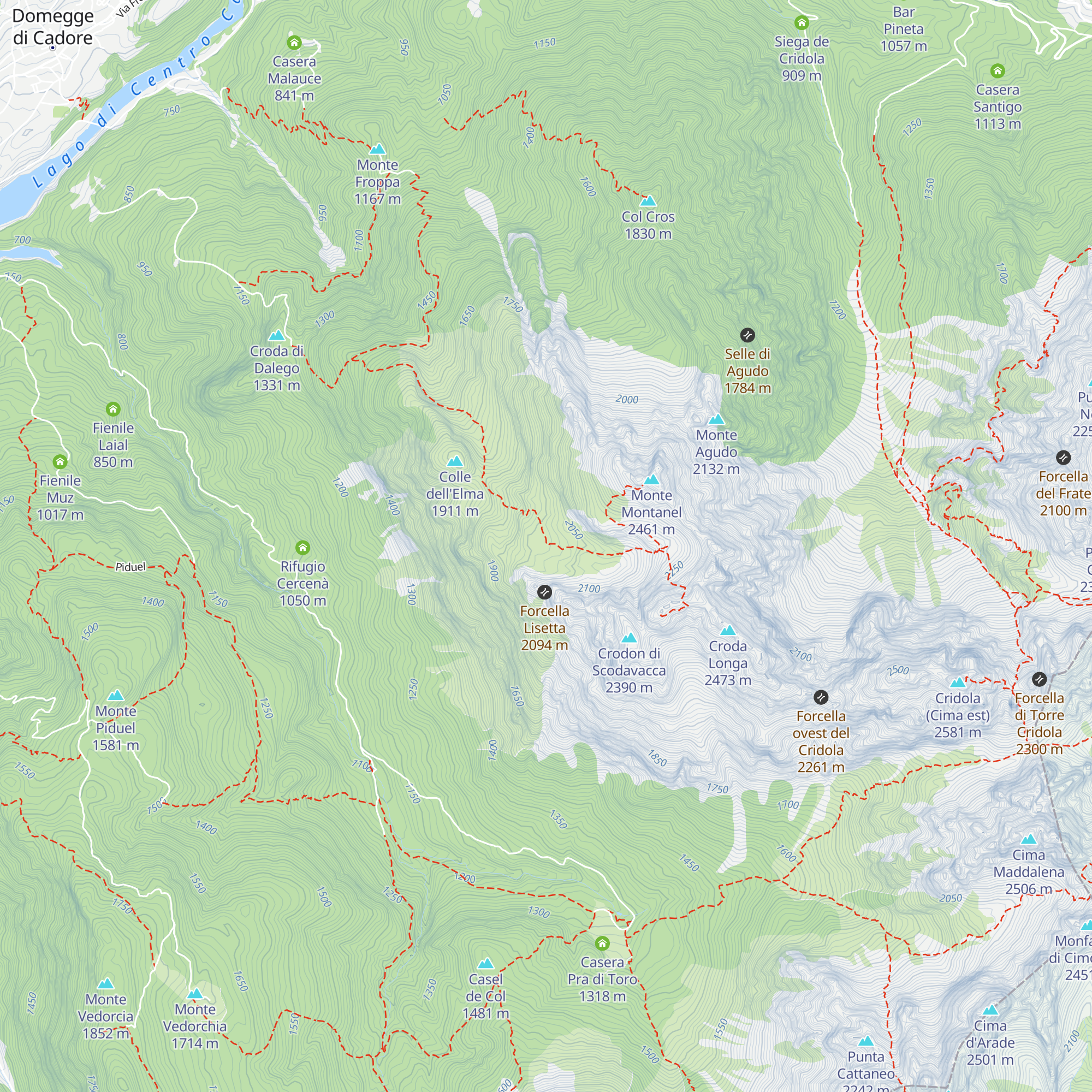 Bivacco Da Deppo Montanel map