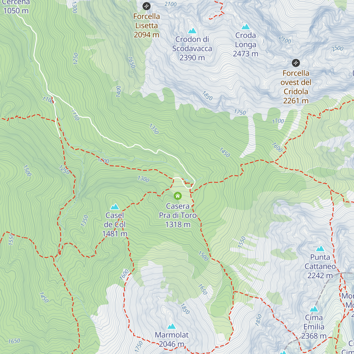 Rifugio Padova map