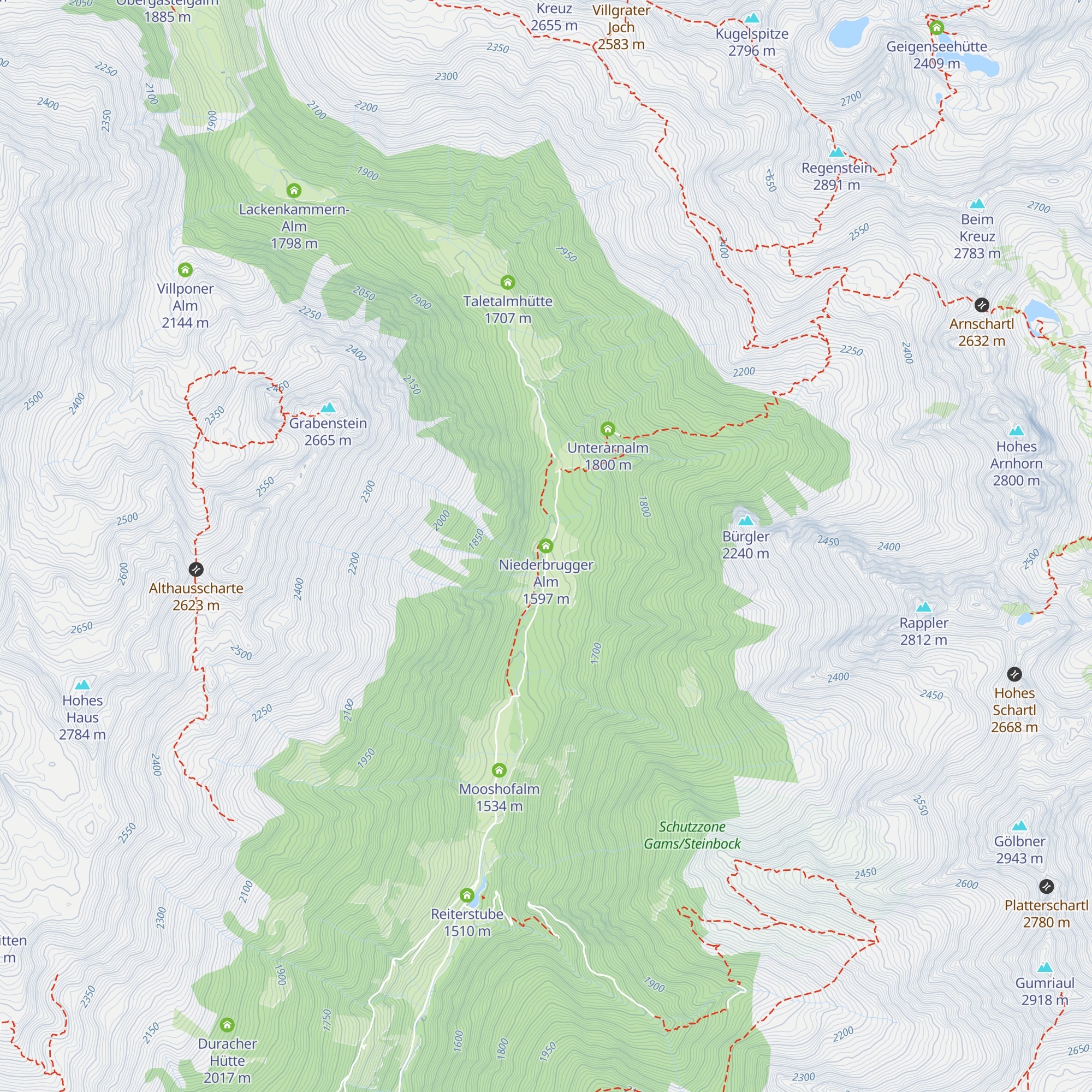 Niederbrugger Alm map