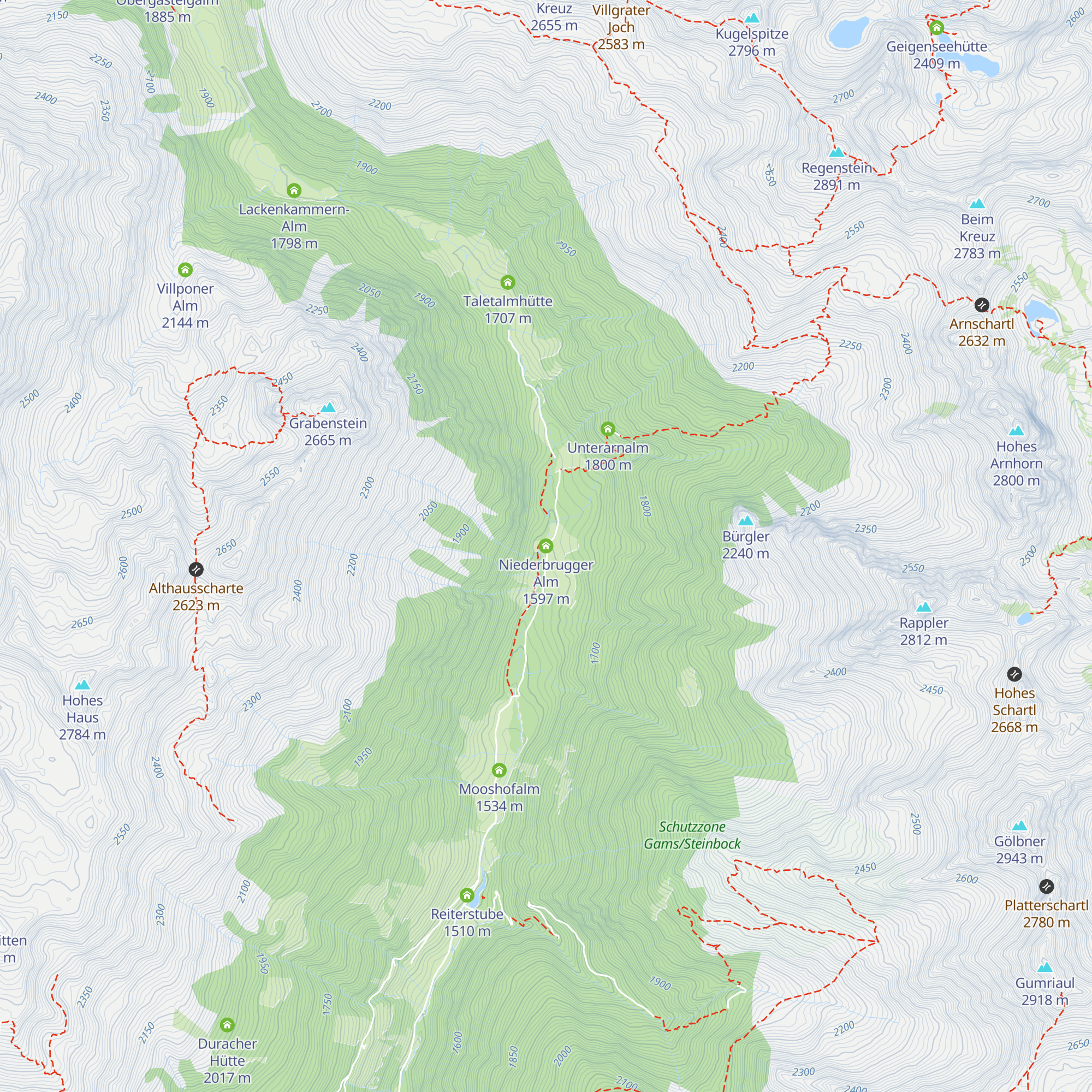 Niederbrugger Alm map