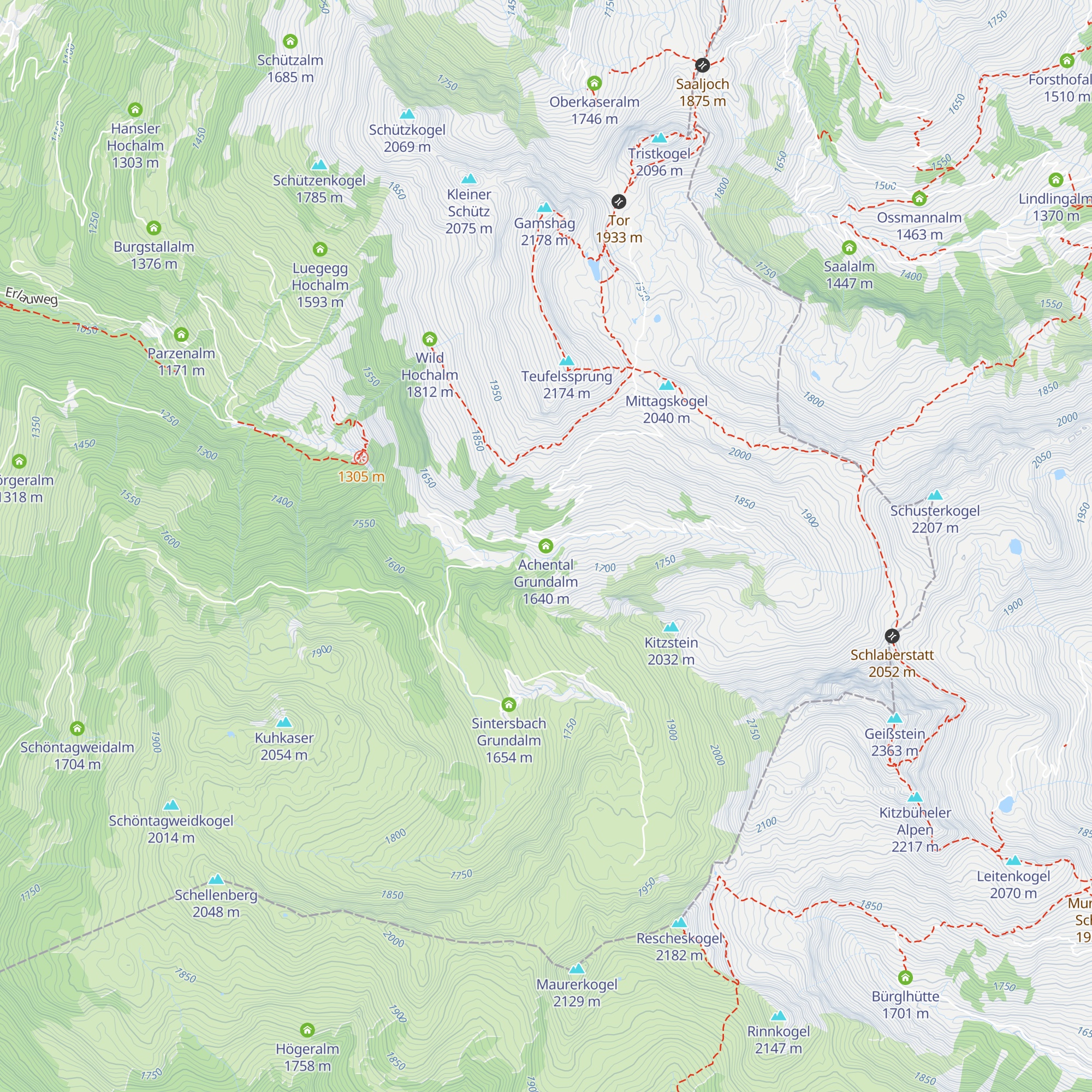 Achental Grundalm map