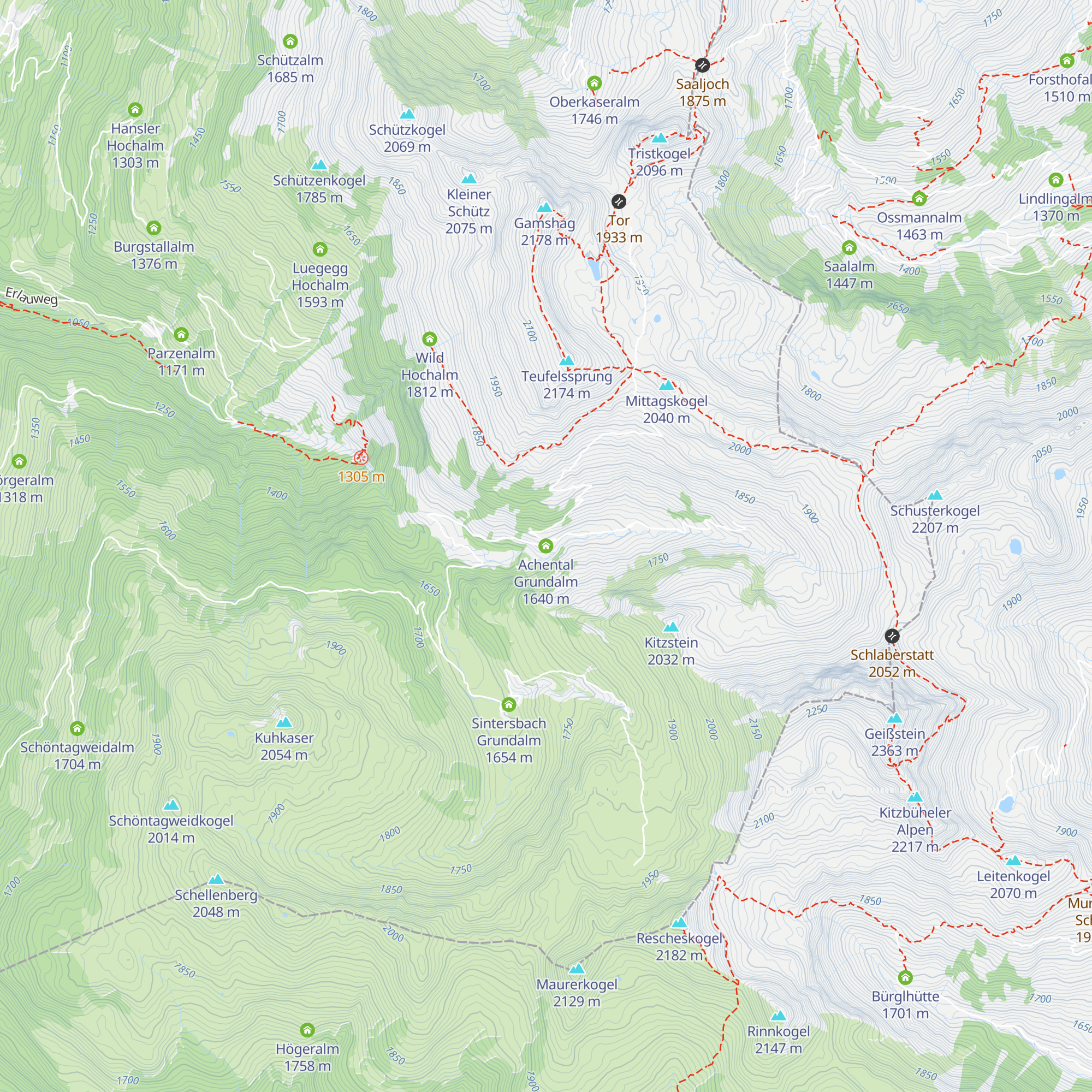 Achental Grundalm map
