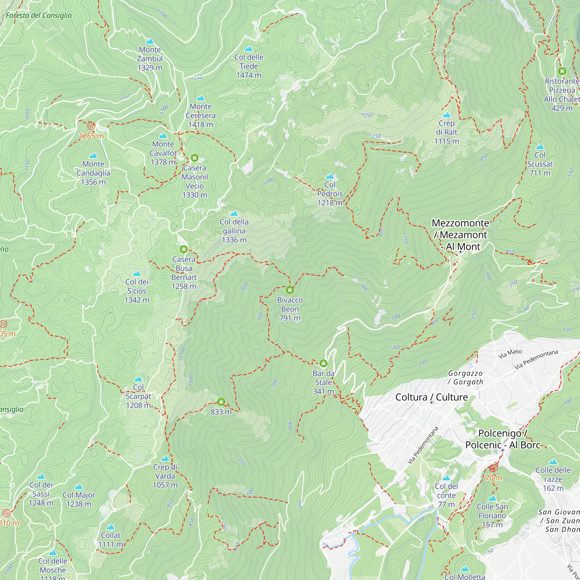 Bivacco Beon map