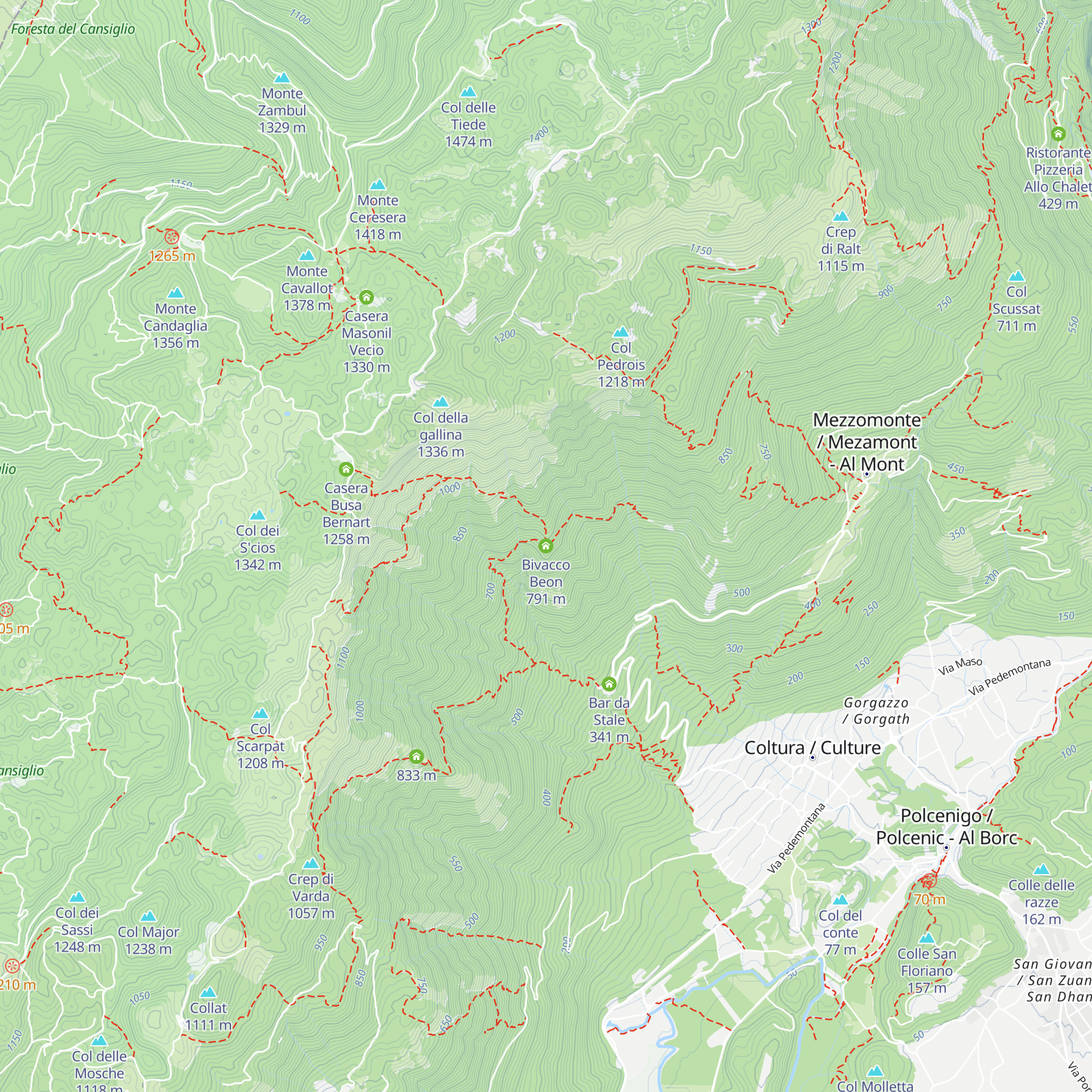 Bivacco Beon map