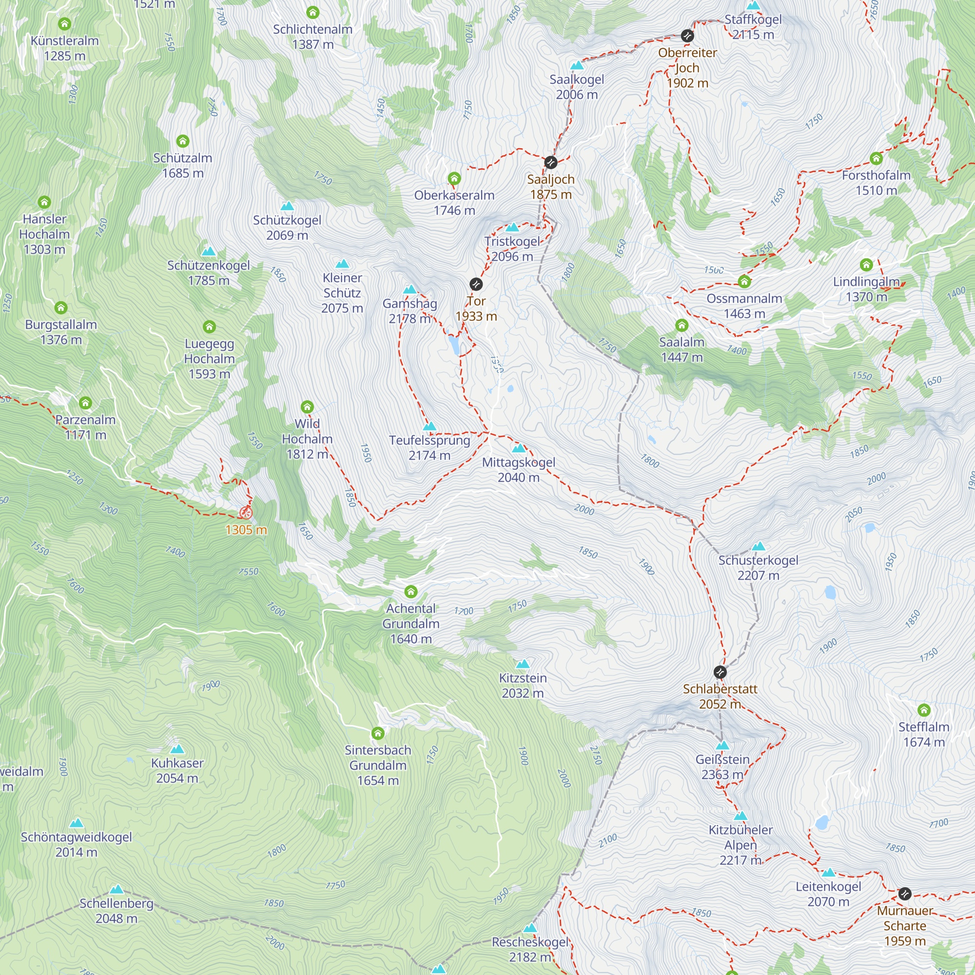 Achental Hochalm map