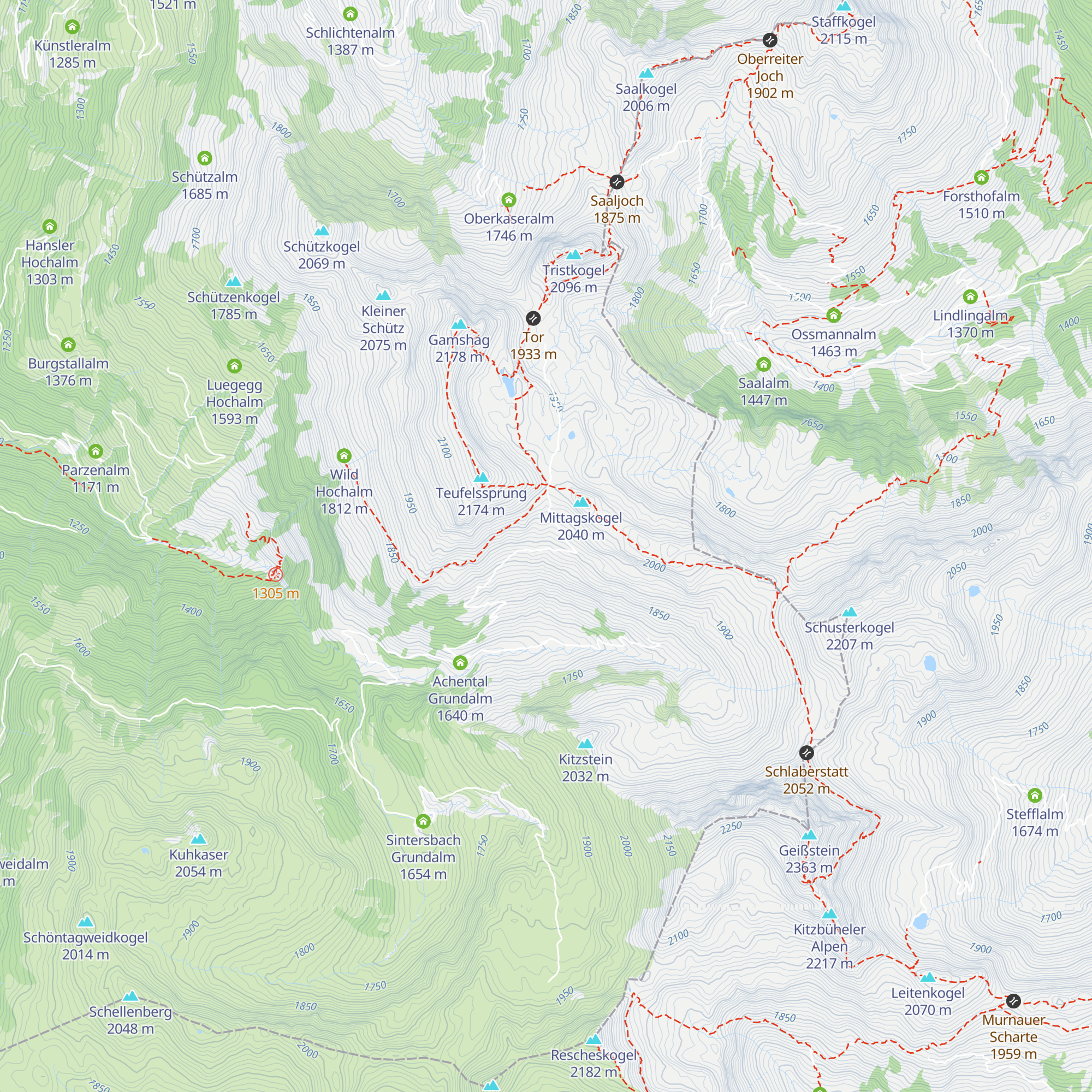Achental Hochalm map