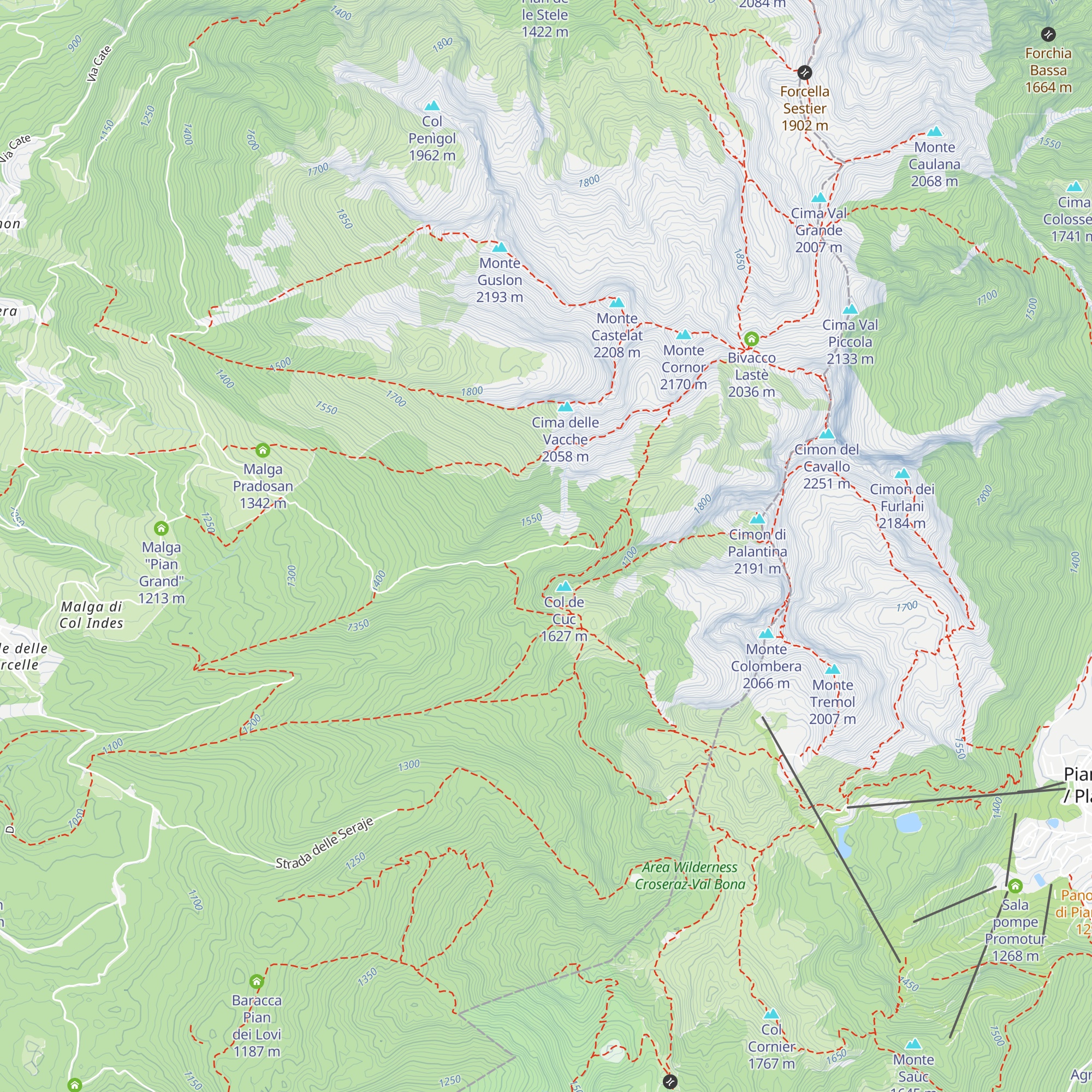 Baracca degli Alpini map